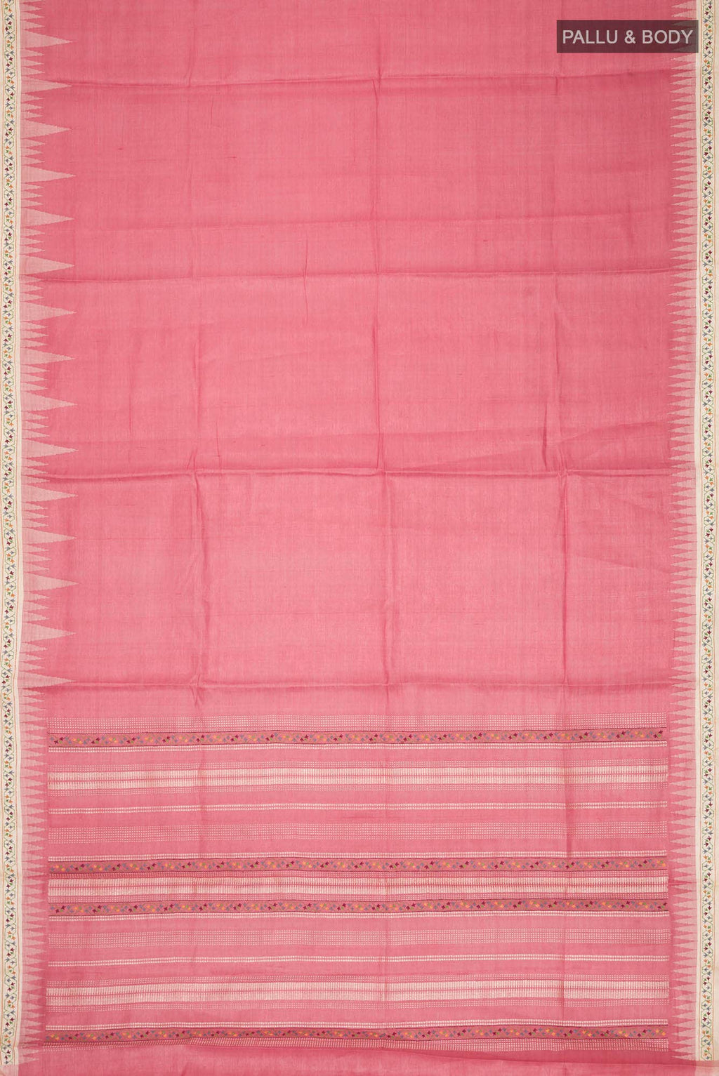 Red Tussar Silk Saree