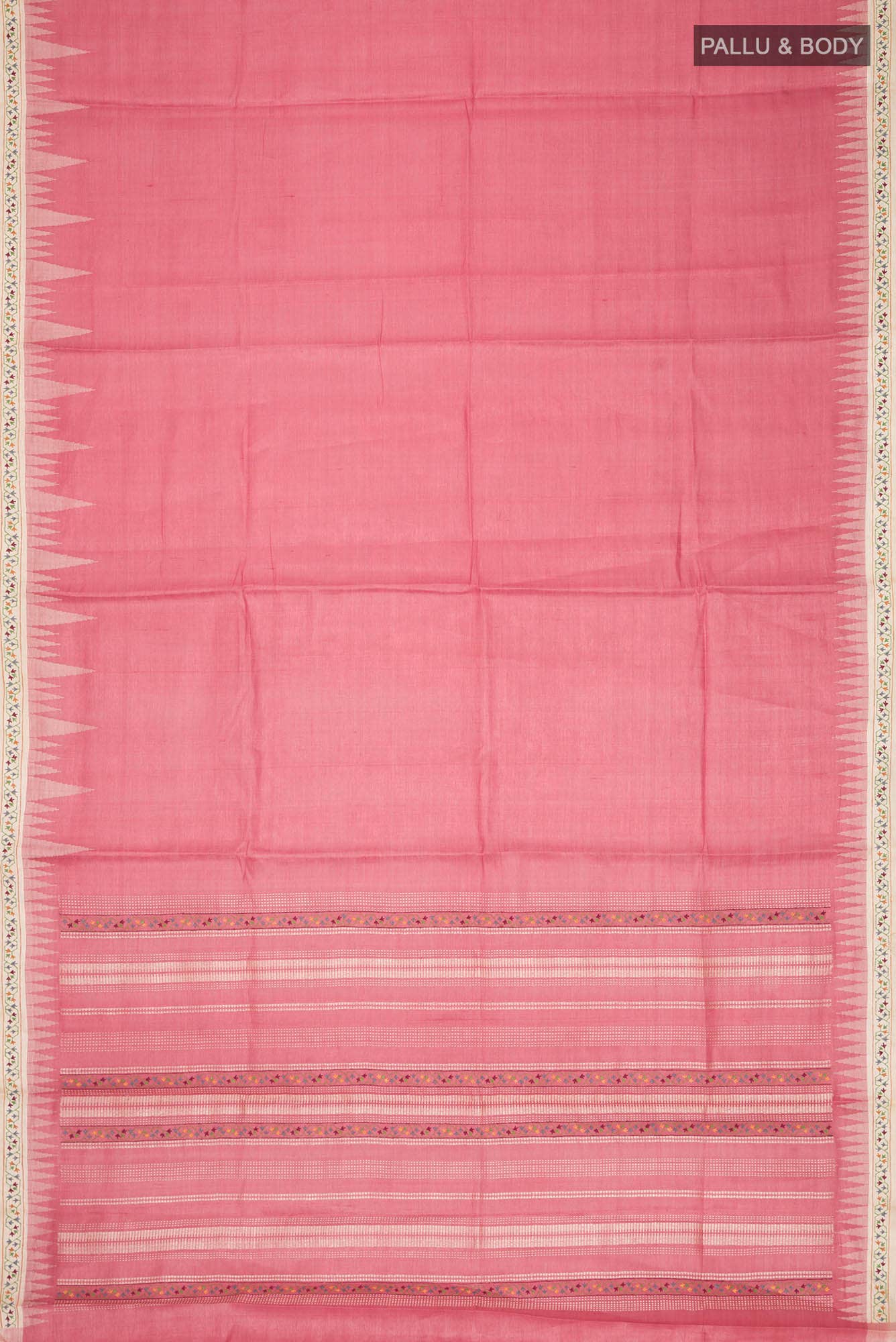 Red Tussar Silk Saree