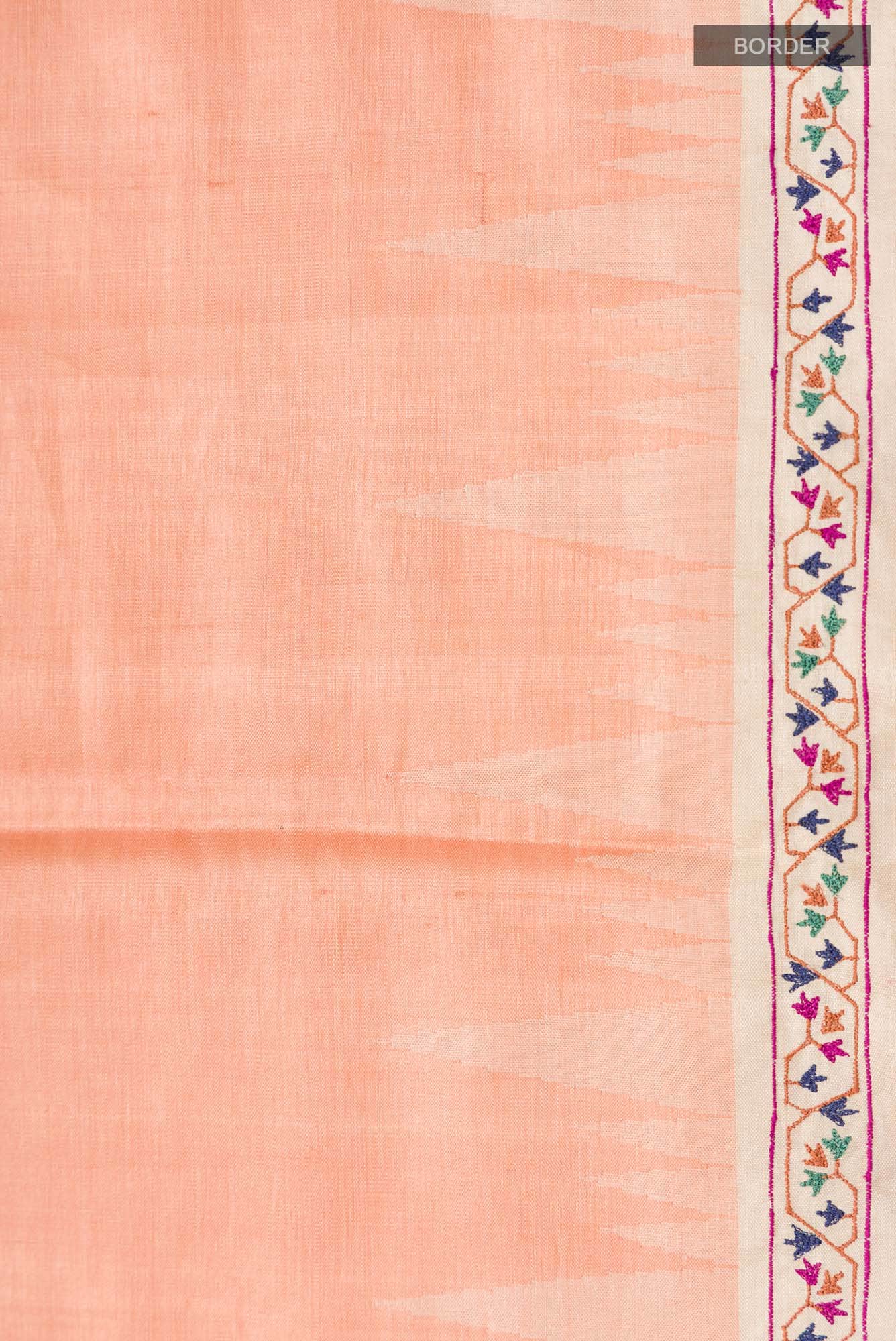 Orange Tussar Silk Saree