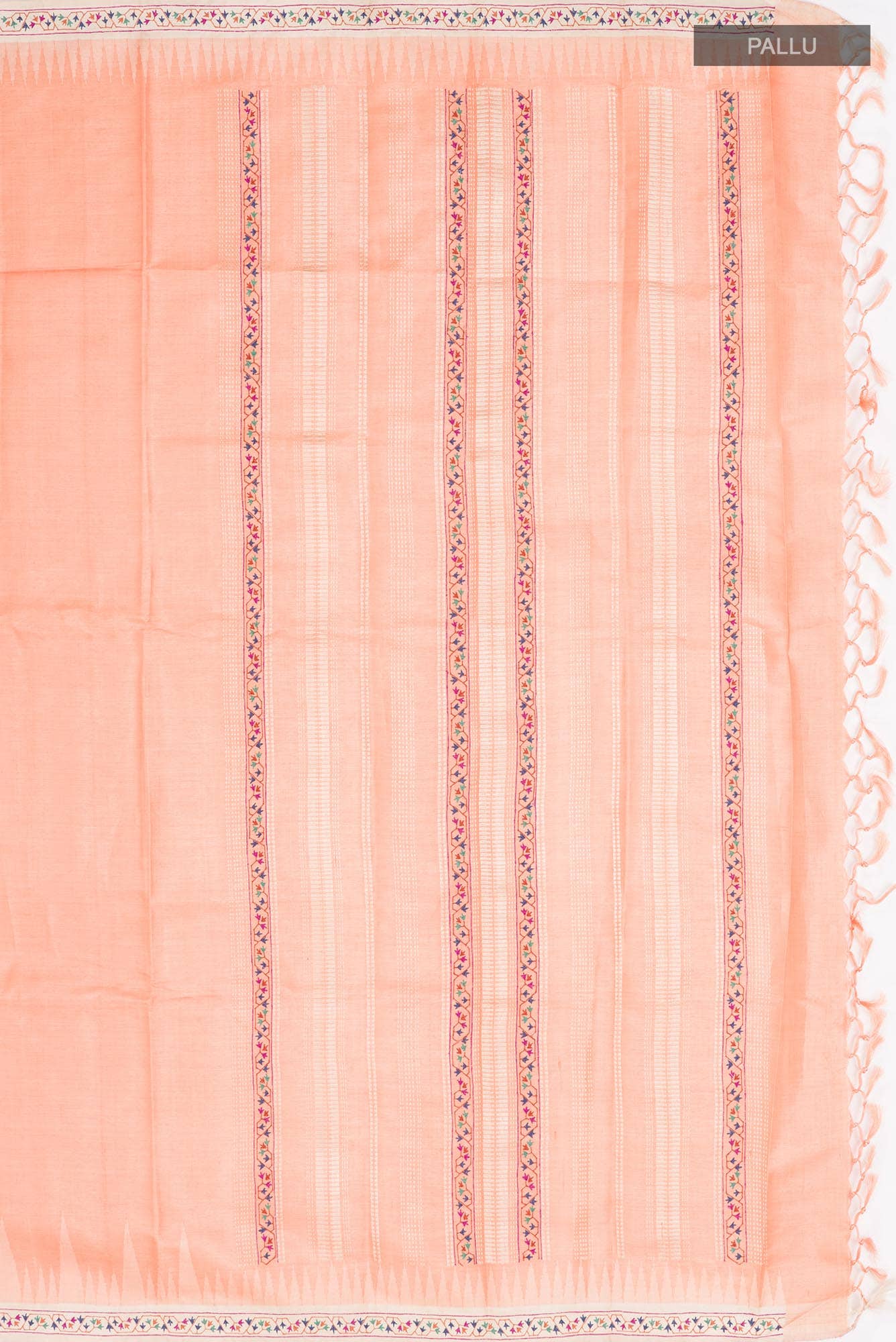 Orange Tussar Silk Saree