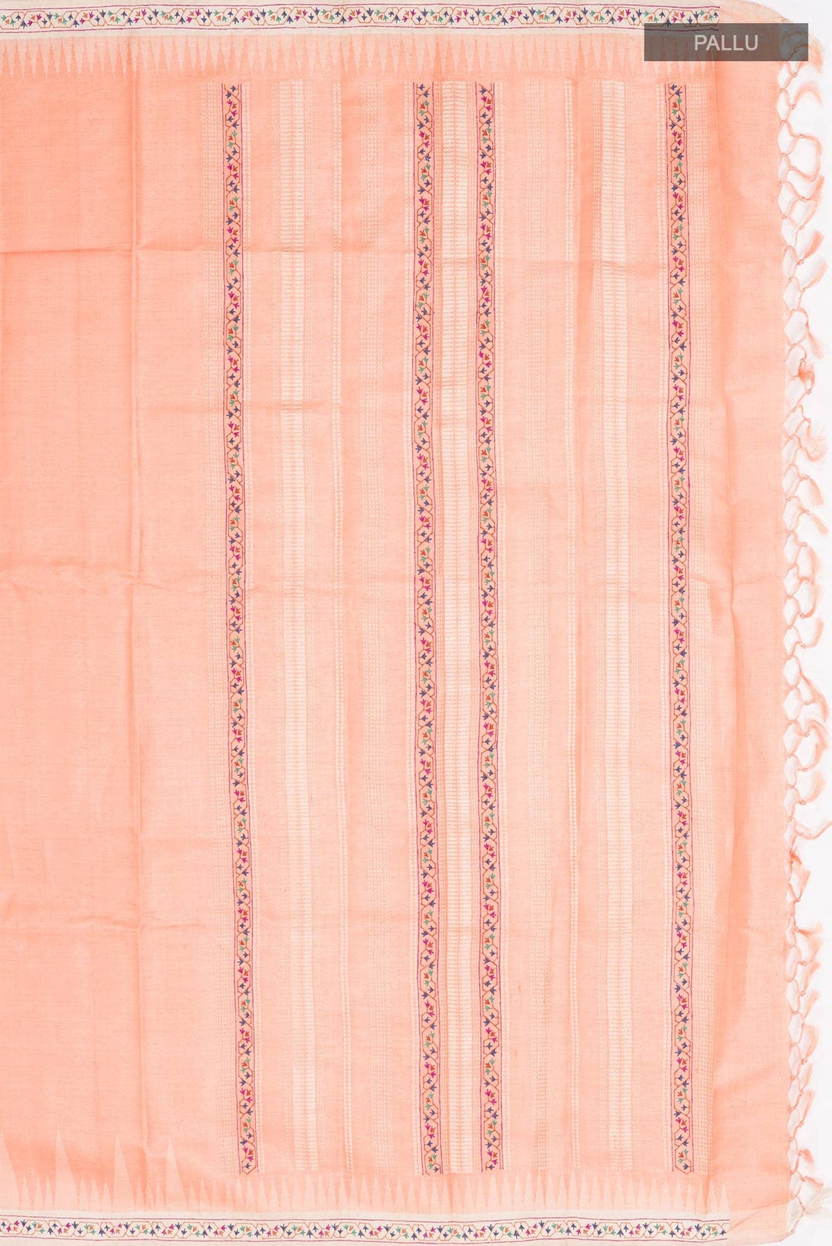 Orange Tussar Silk Saree