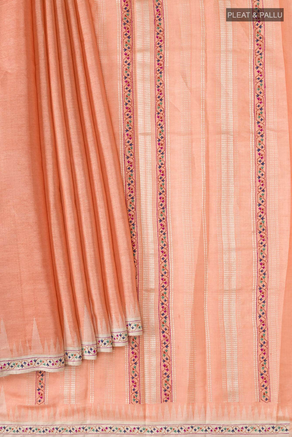 Orange Tussar Silk Saree