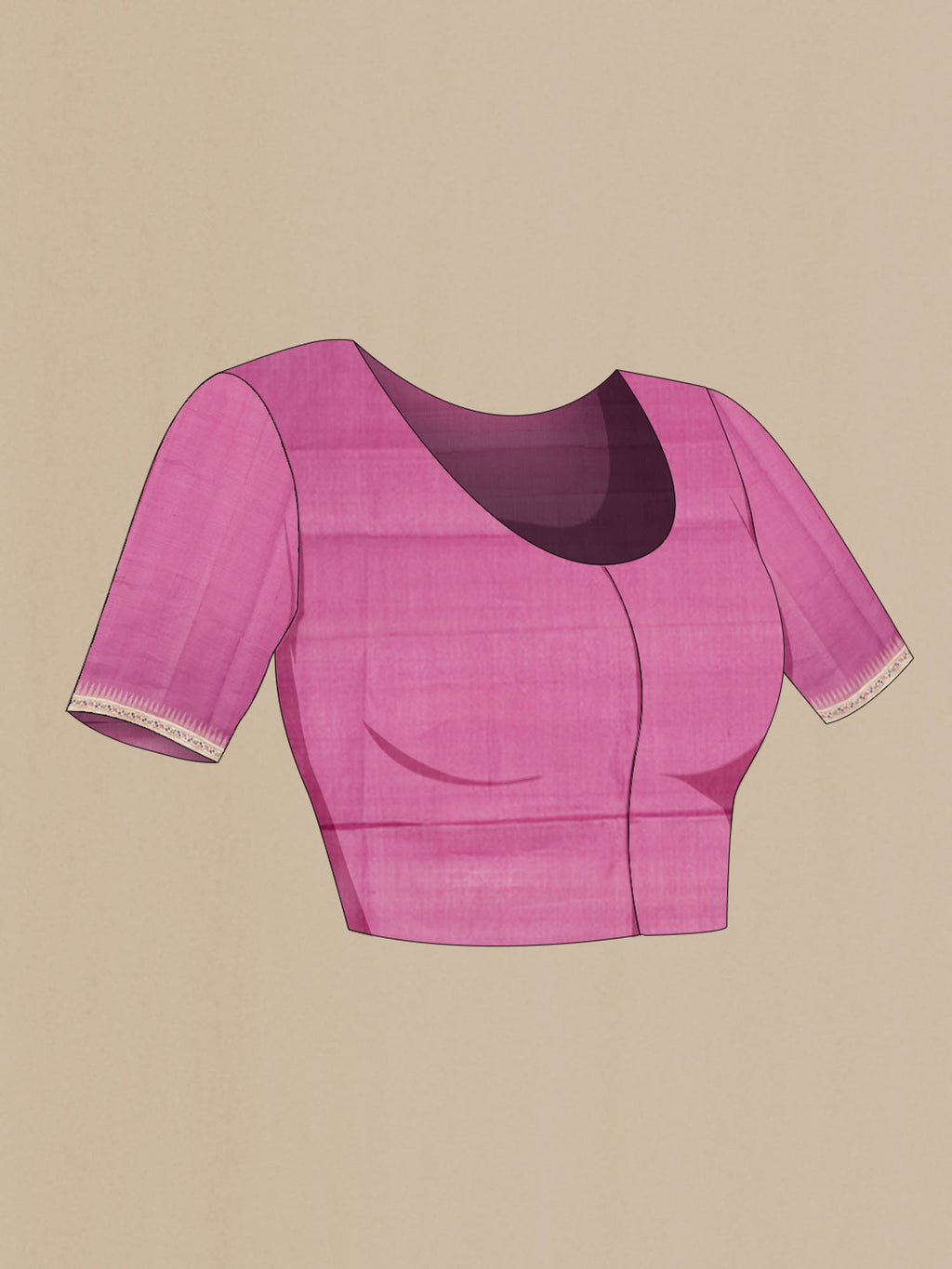 Pink Bhagalpuri Tussar Silk Saree