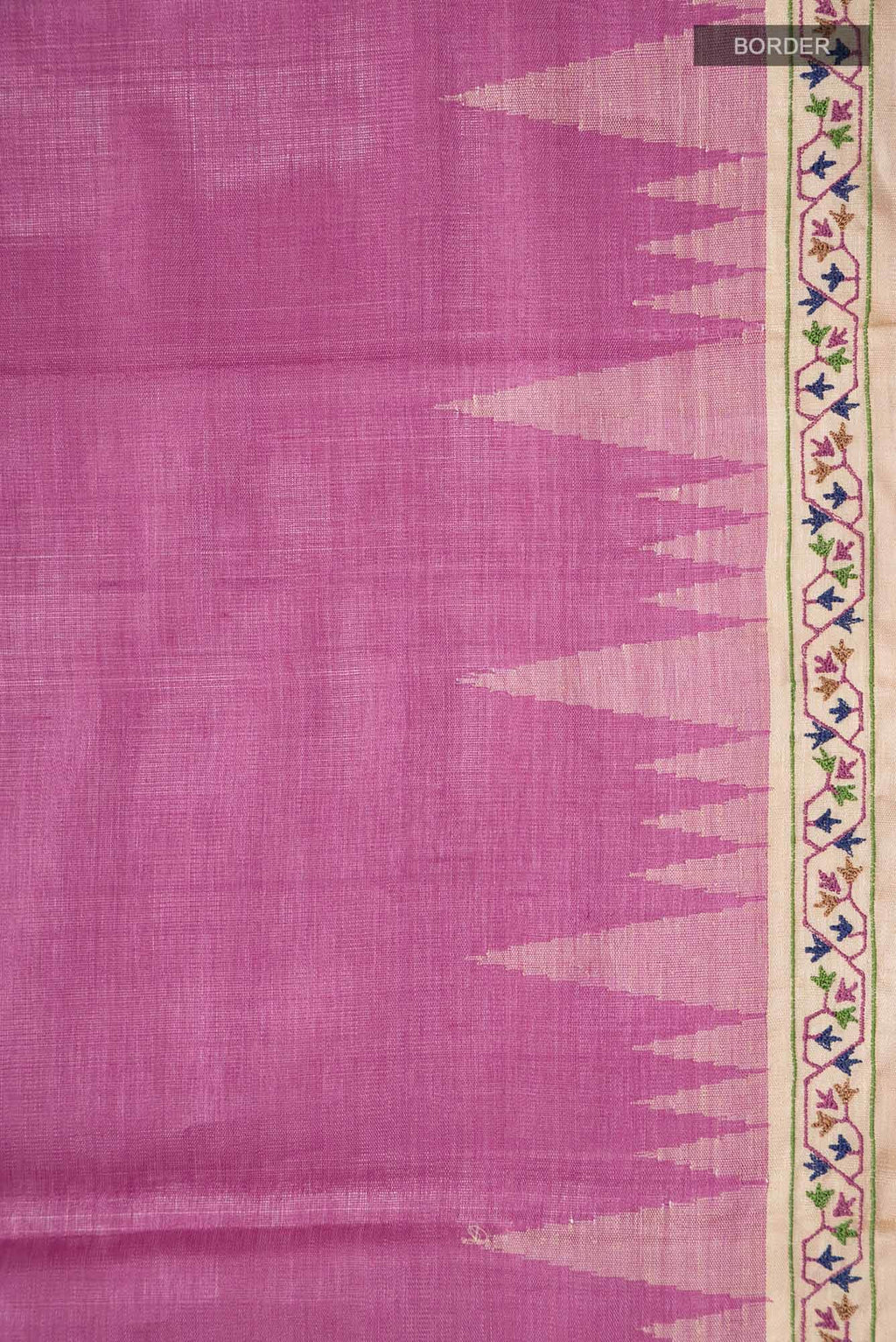 Pink Bhagalpuri Tussar Silk Saree