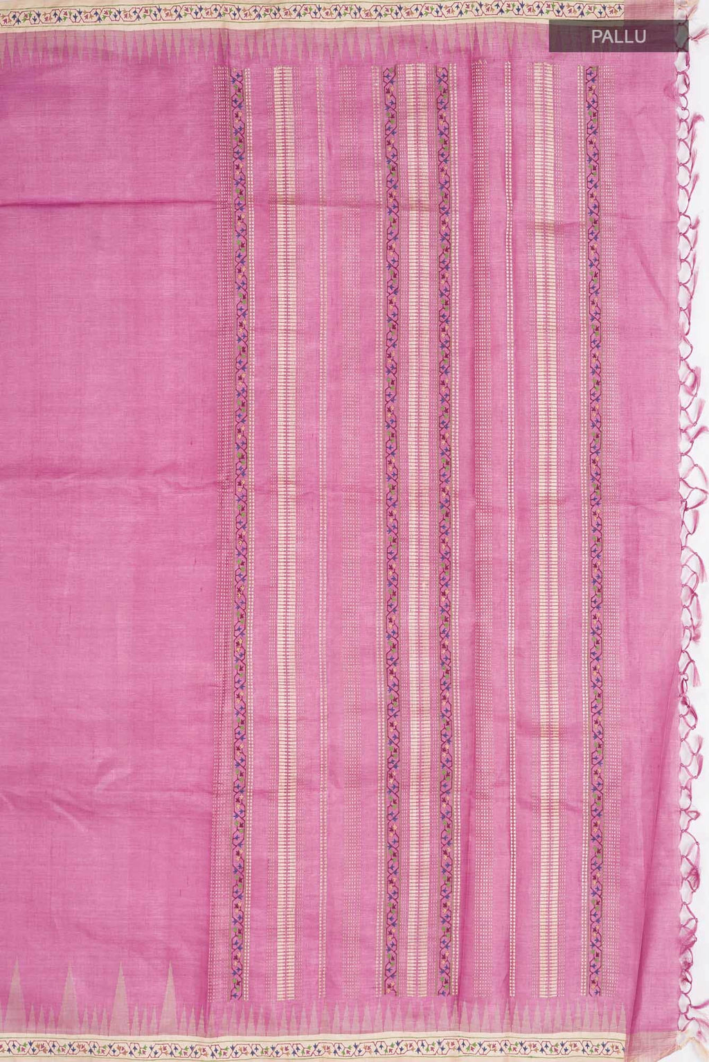Pink Bhagalpuri Tussar Silk Saree