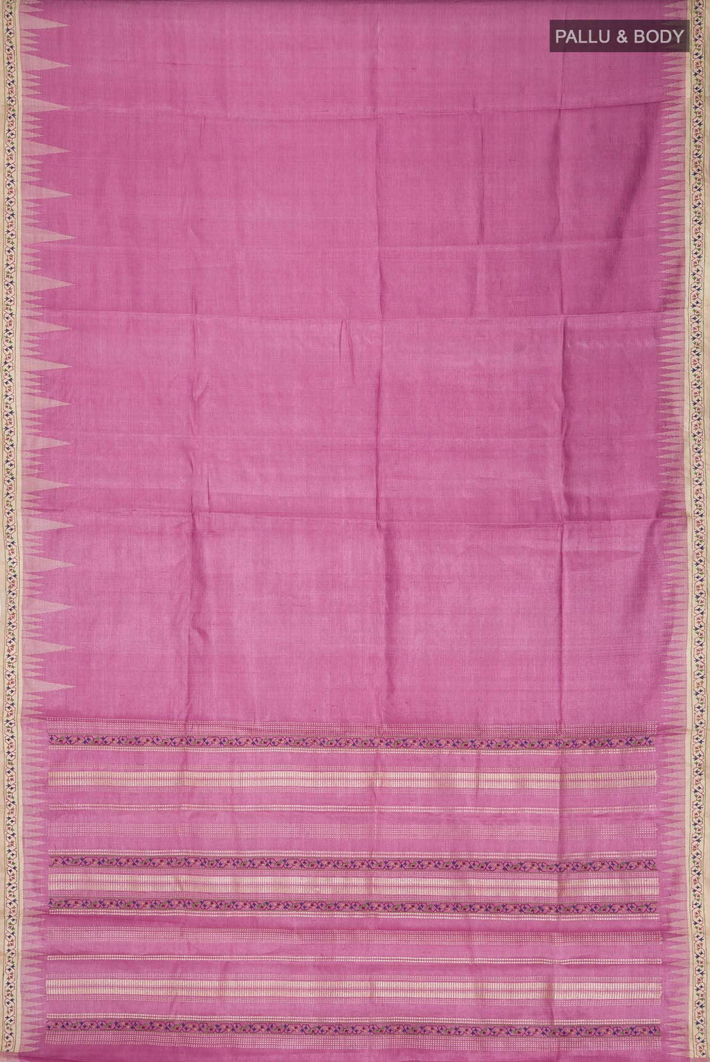 Pink Bhagalpuri Tussar Silk Saree