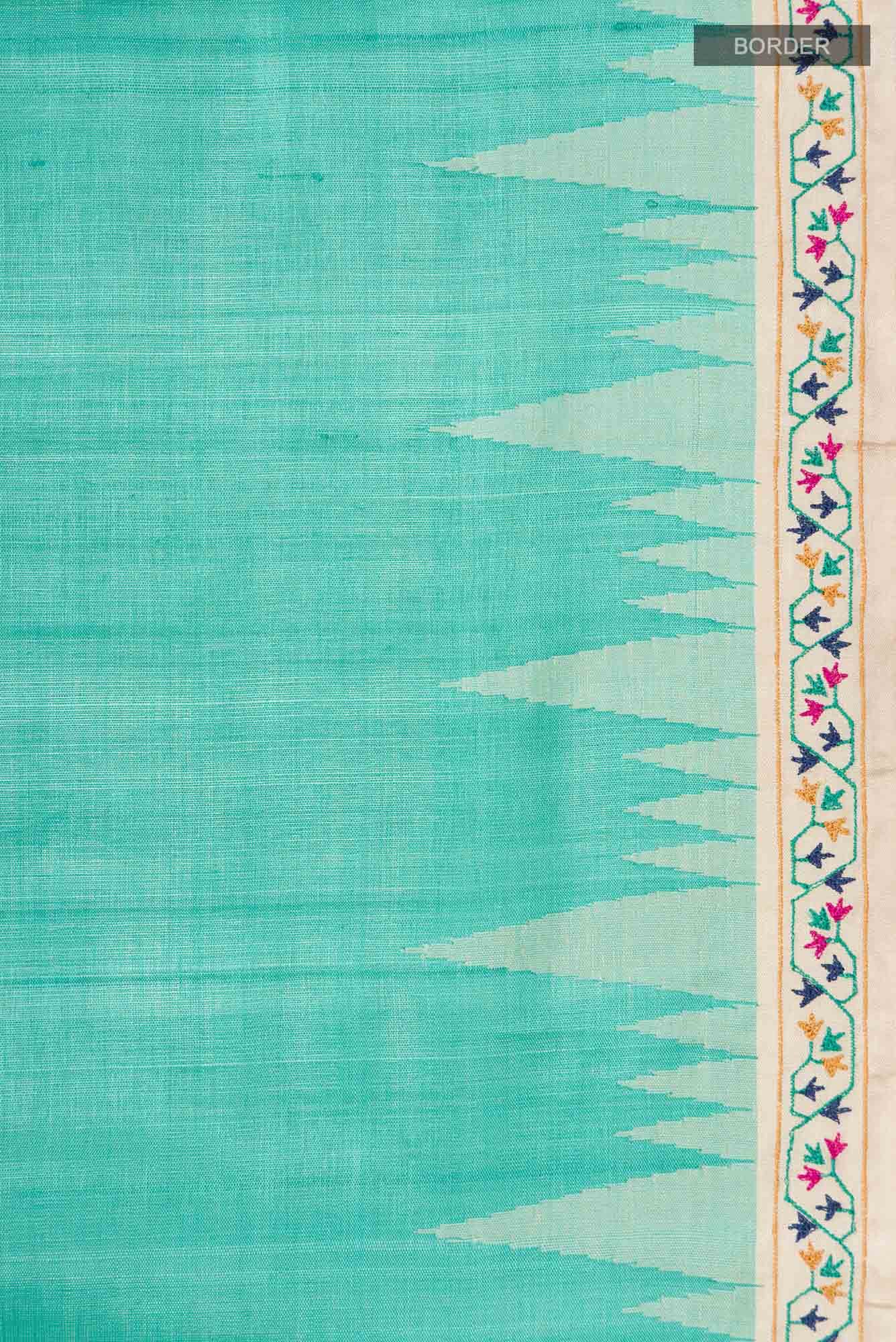 Green Bhagalpuri Tussar Silk Saree