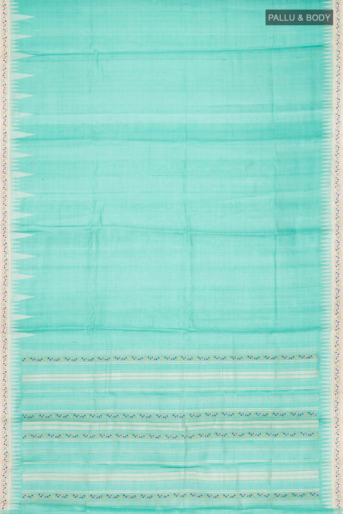Green Bhagalpuri Tussar Silk Saree