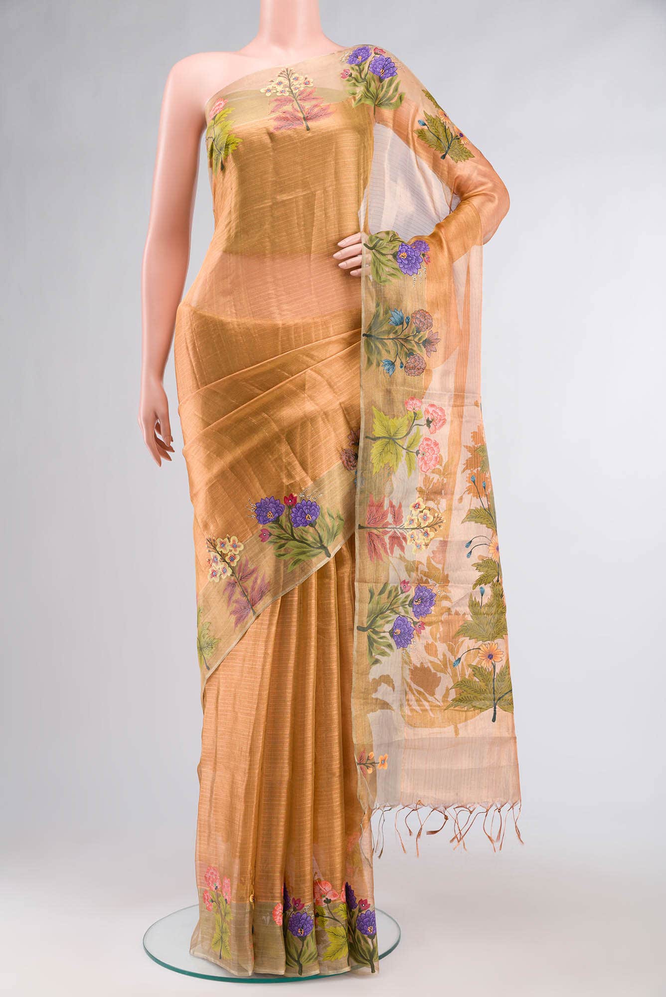 Gold Tussar Silk Saree