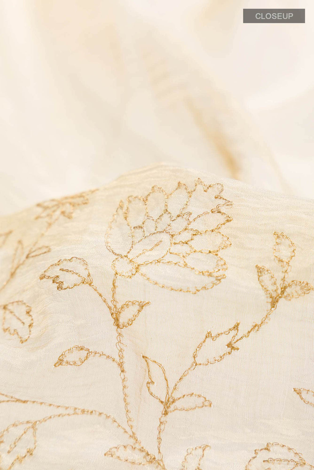 Beige Tussar Silk Saree