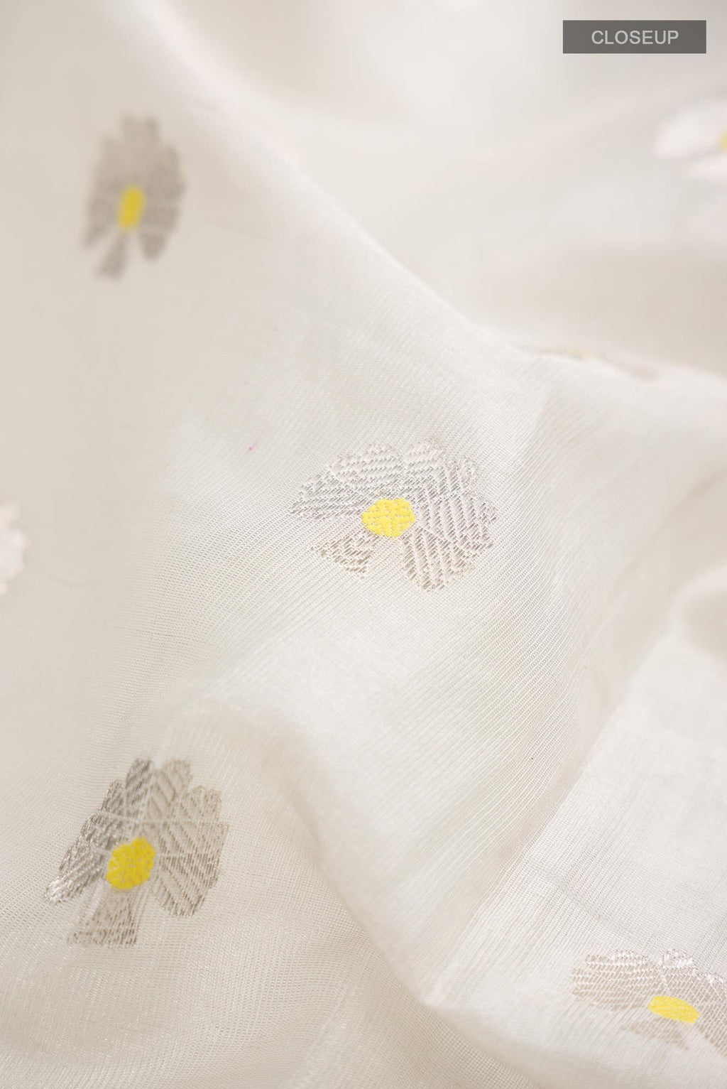 Cream Chanderi Silk Saree