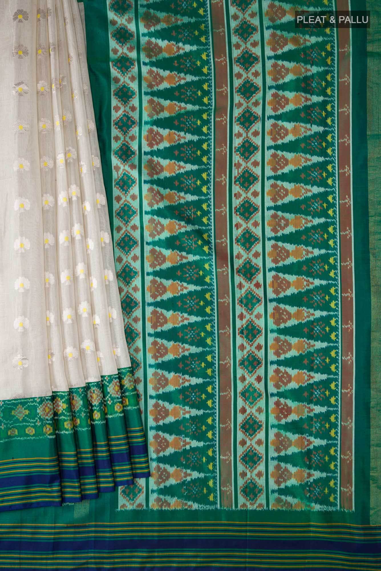 Cream Chanderi Silk Saree