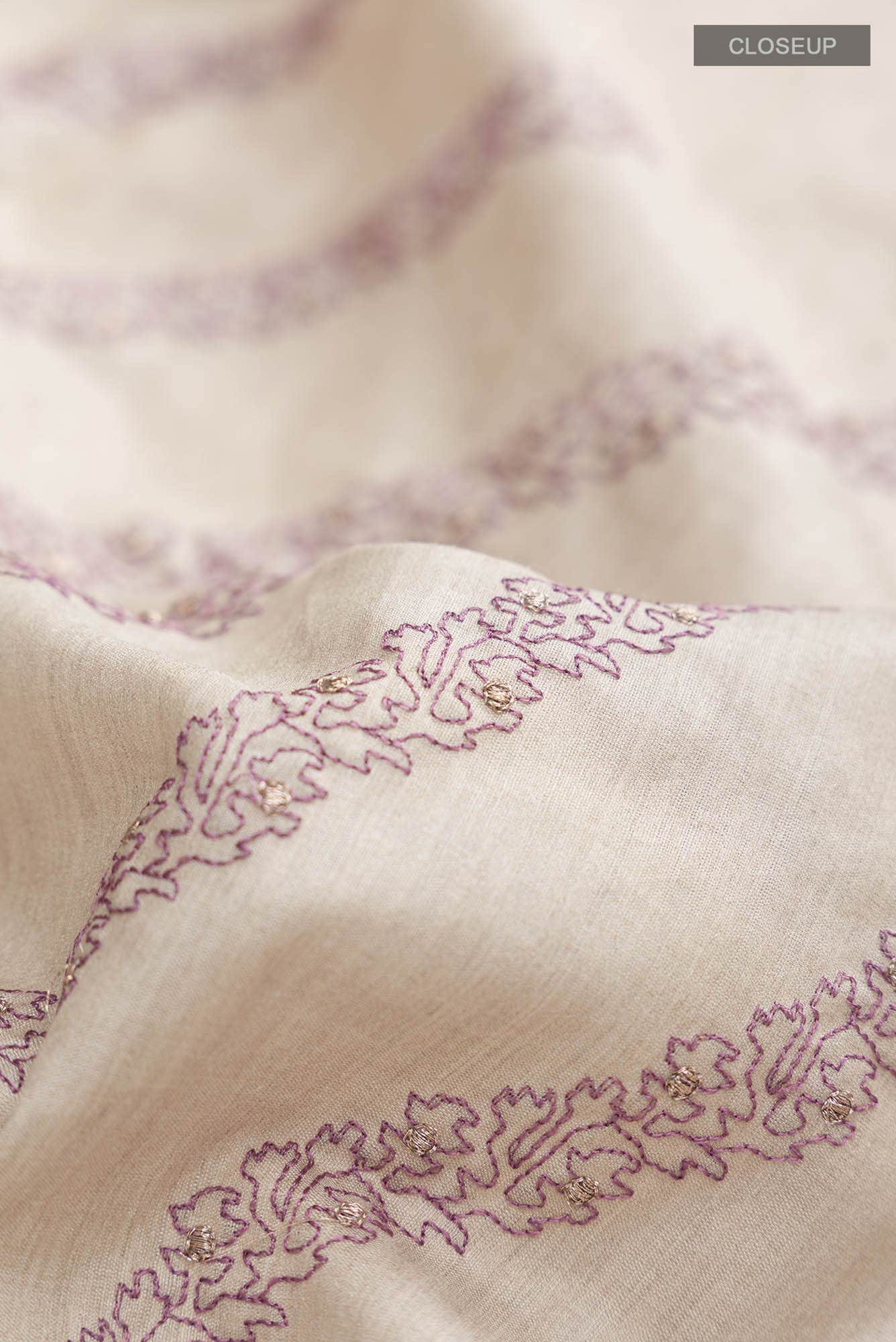 Beige Bhagalpuri Tussar Silk Saree