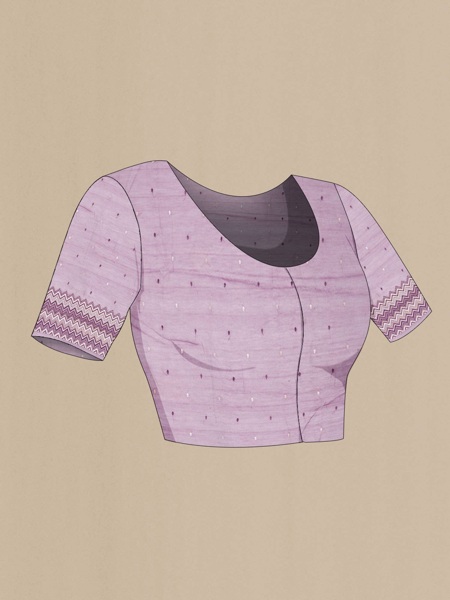 Lavender Tussar Silk Saree