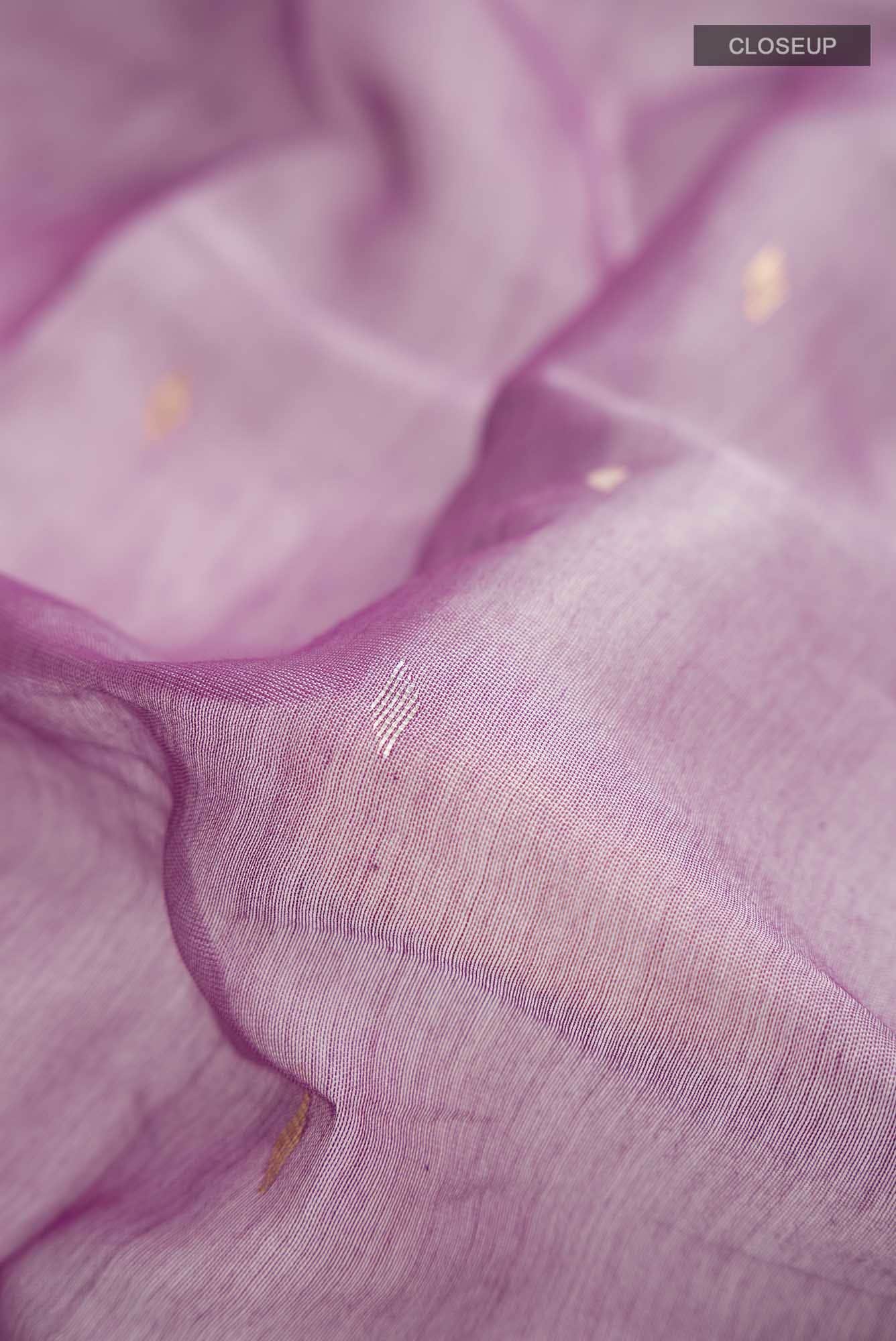 Lavender Tussar Silk Saree