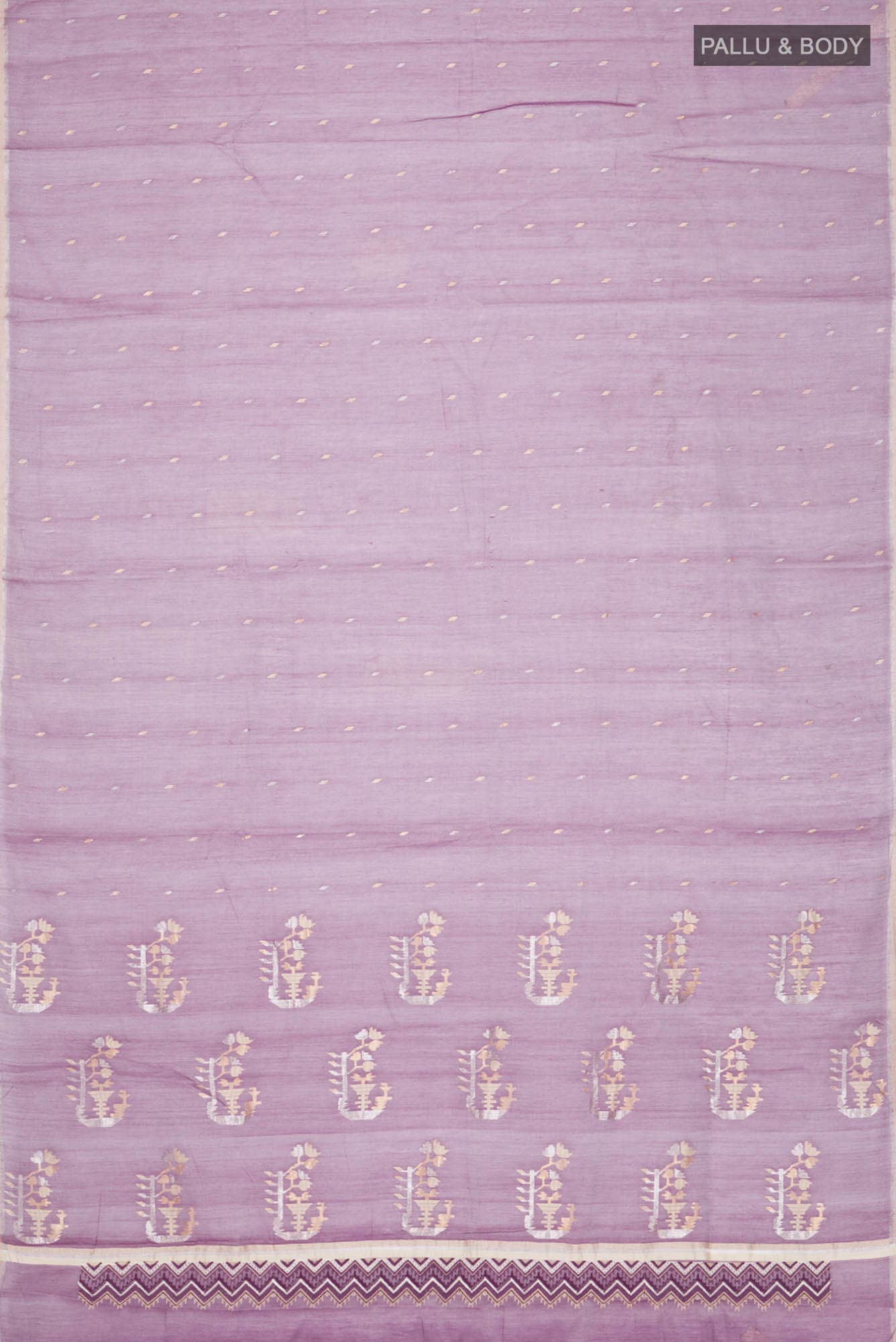 Lavender Tussar Silk Saree
