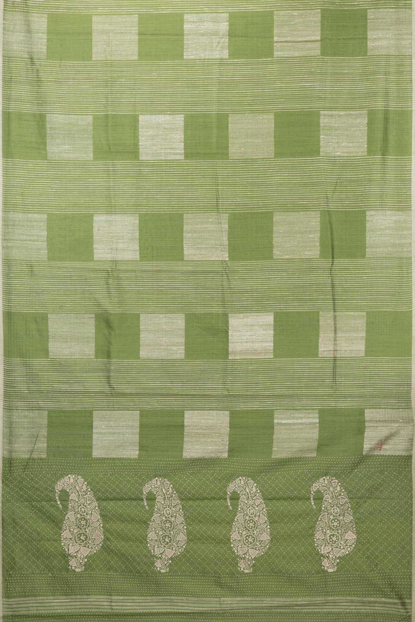 Green Dual Tone Tussar Silk Saree