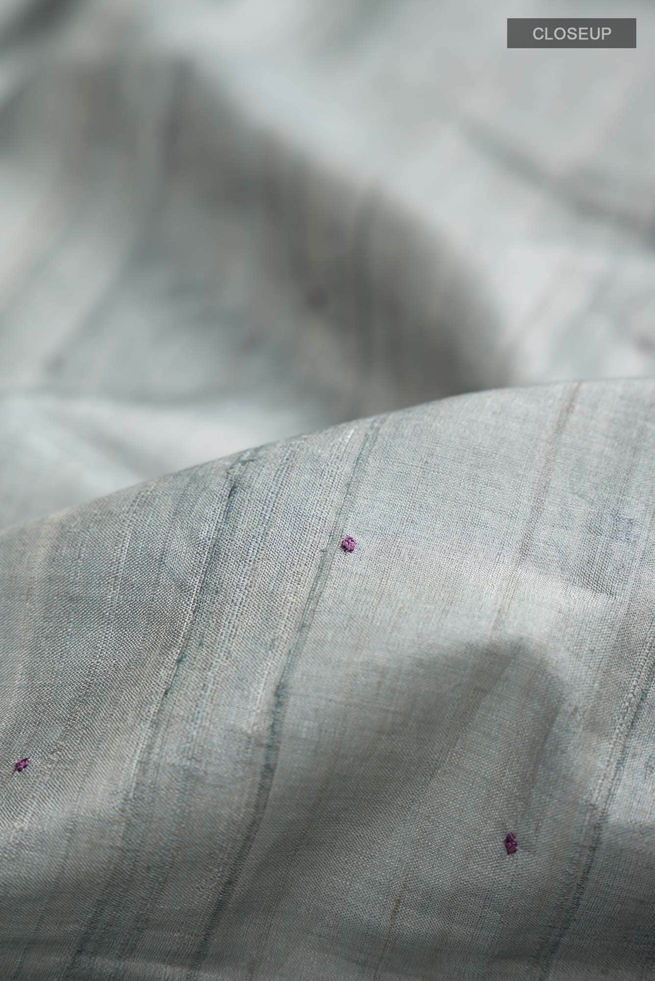 Blue Tussar Silk Saree