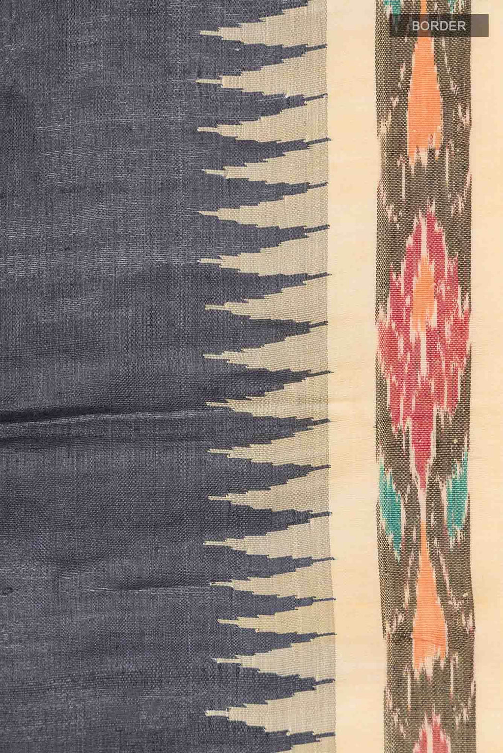 Grey Bhagalpuri Tussar Silk Saree
