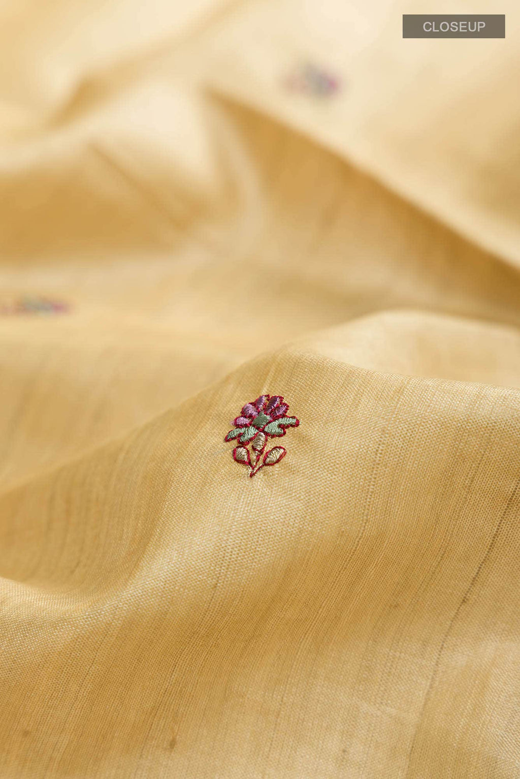 Beige Tussar Silk Saree