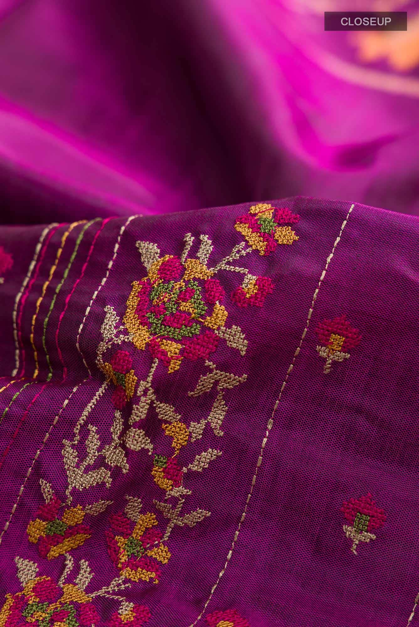Purple Pochampally Silk Saree