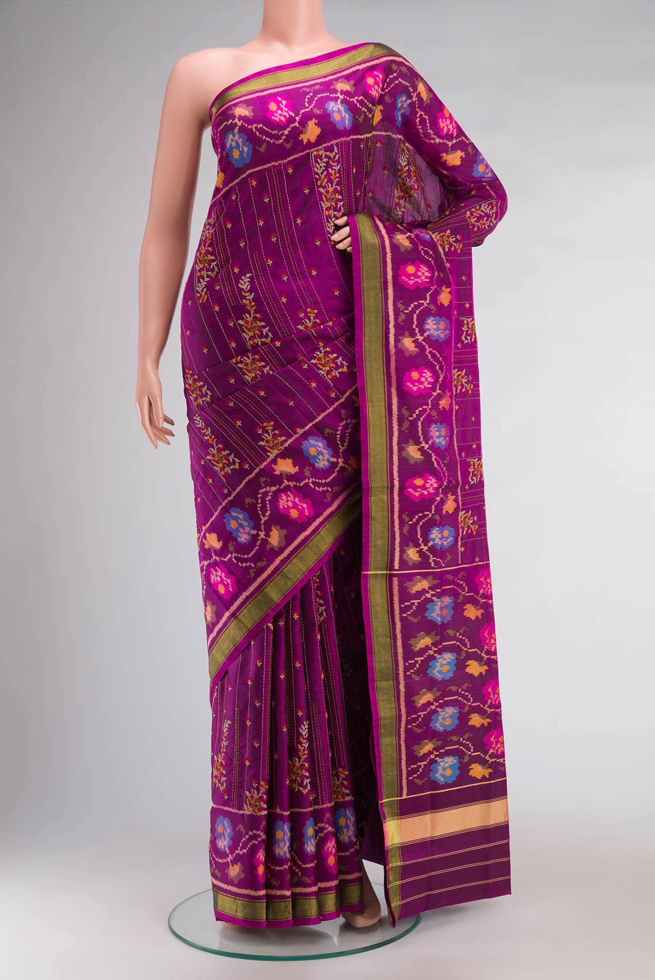 Purple Pochampally Silk Saree