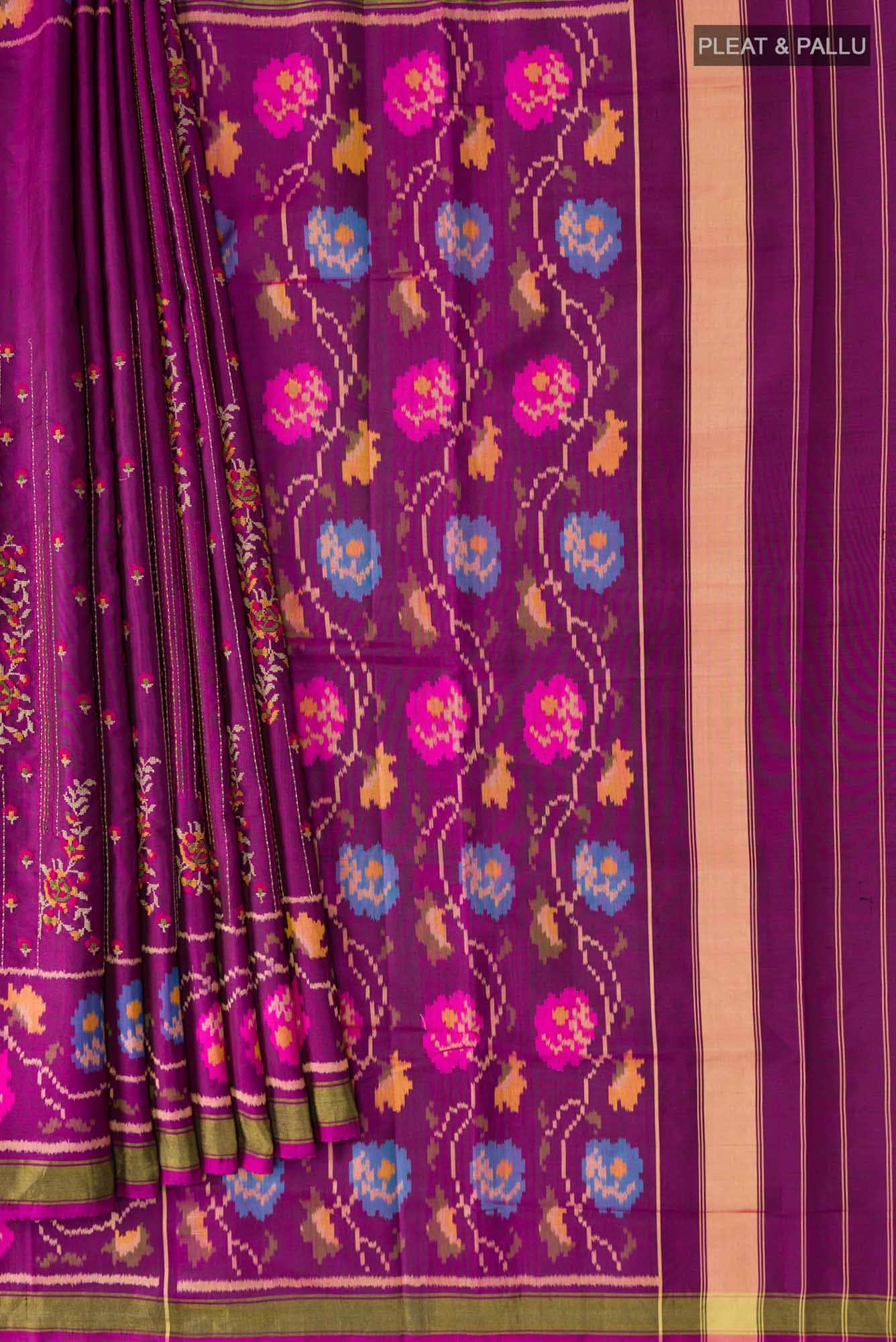 Purple Pochampally Silk Saree
