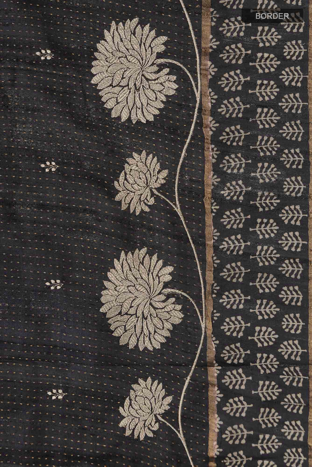 Black Bhagalpuri Tussar Silk Saree