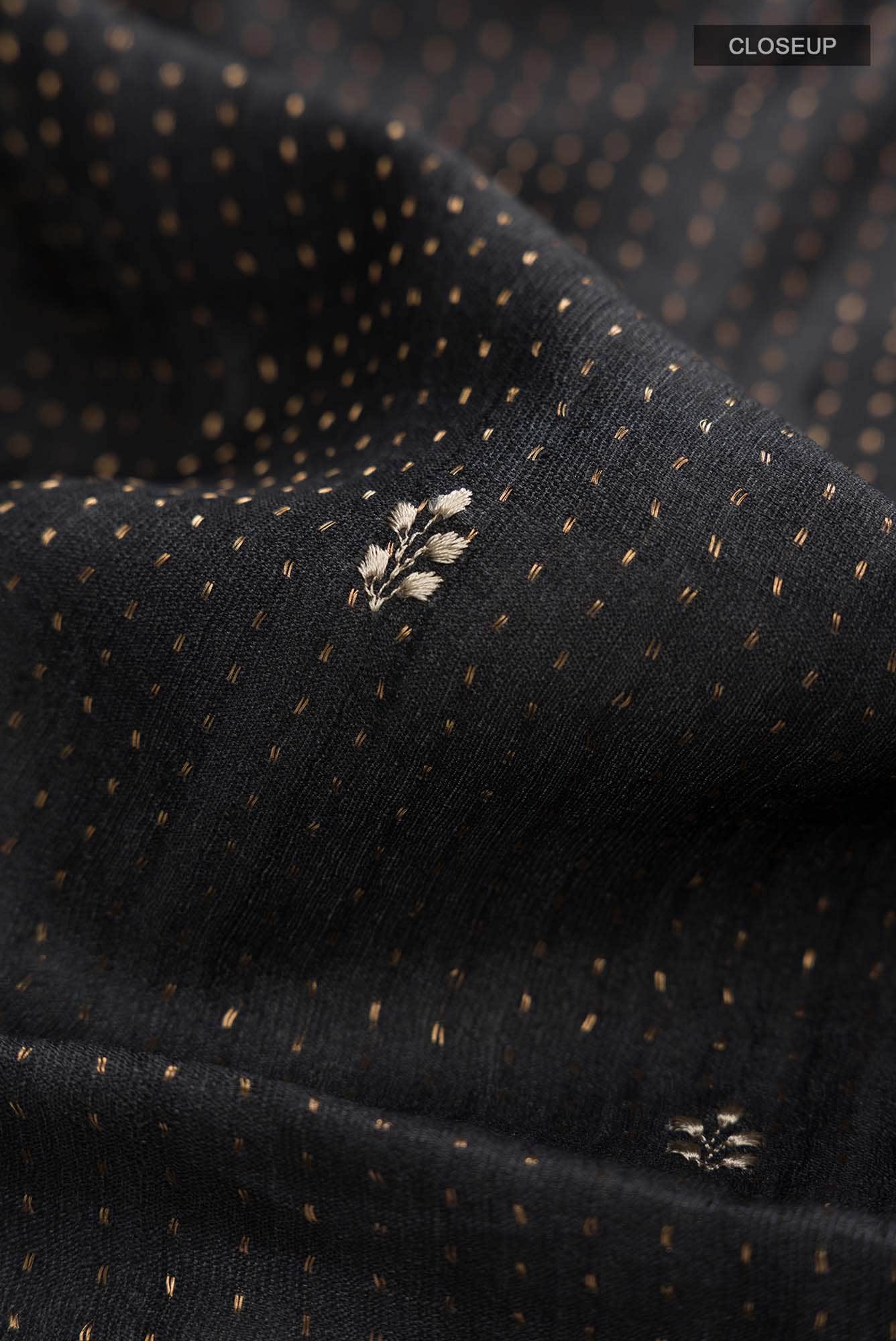 Black Bhagalpuri Tussar Silk Saree