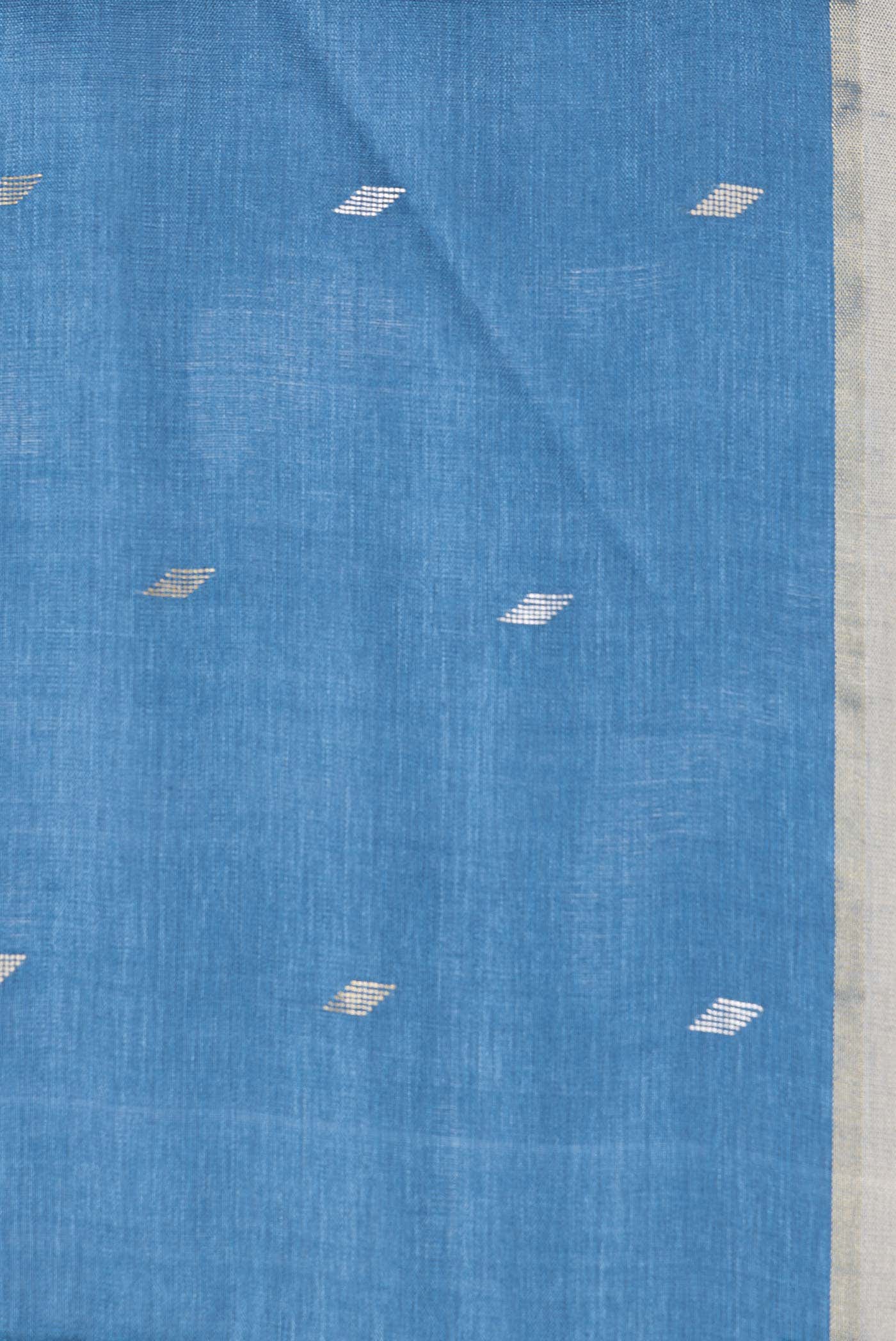 Blue Dual Tone Tussar Silk Saree