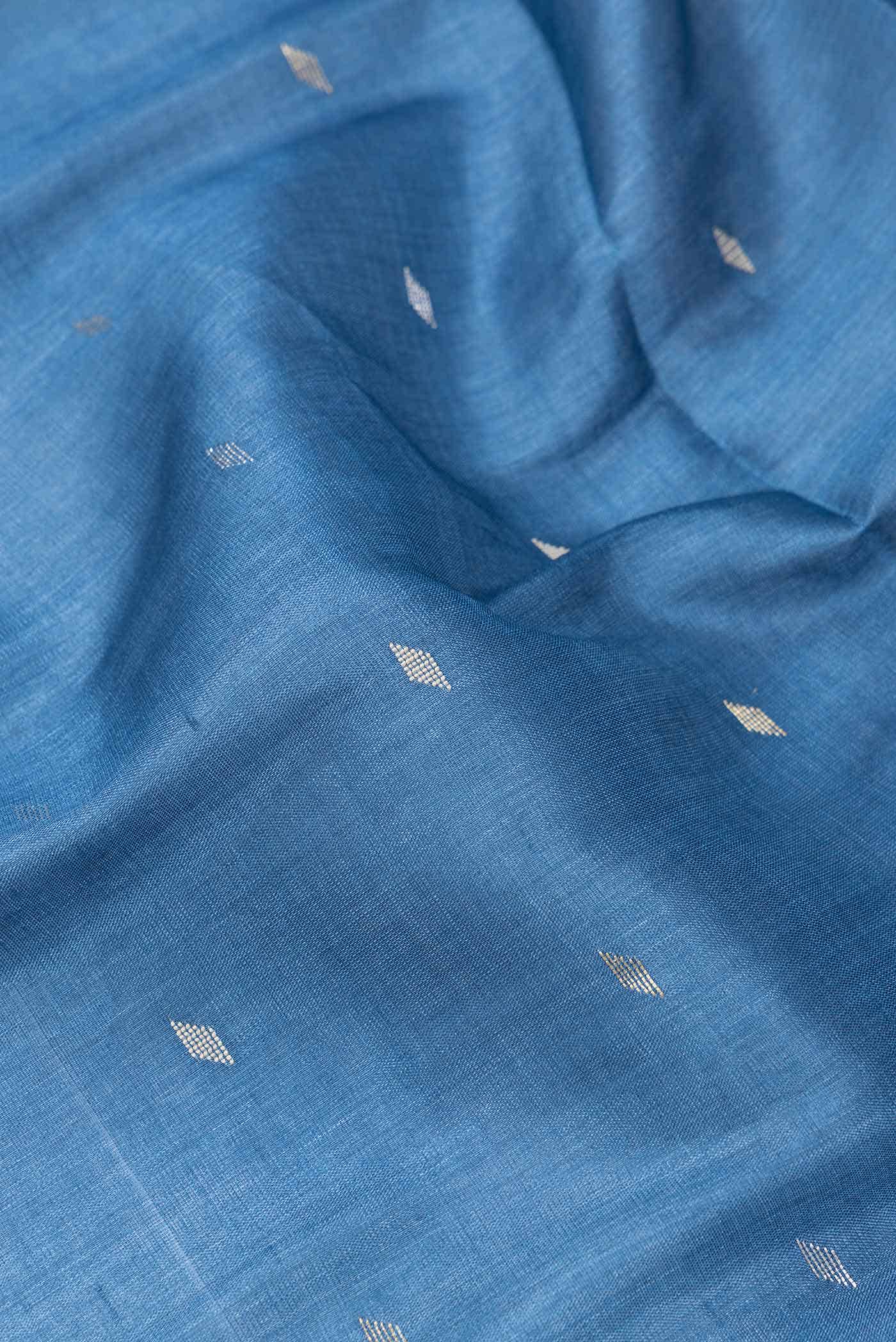 Blue Dual Tone Tussar Silk Saree