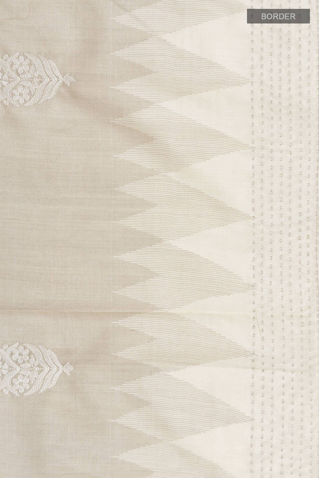 Cream Bhagalpuri Tussar Silk Saree