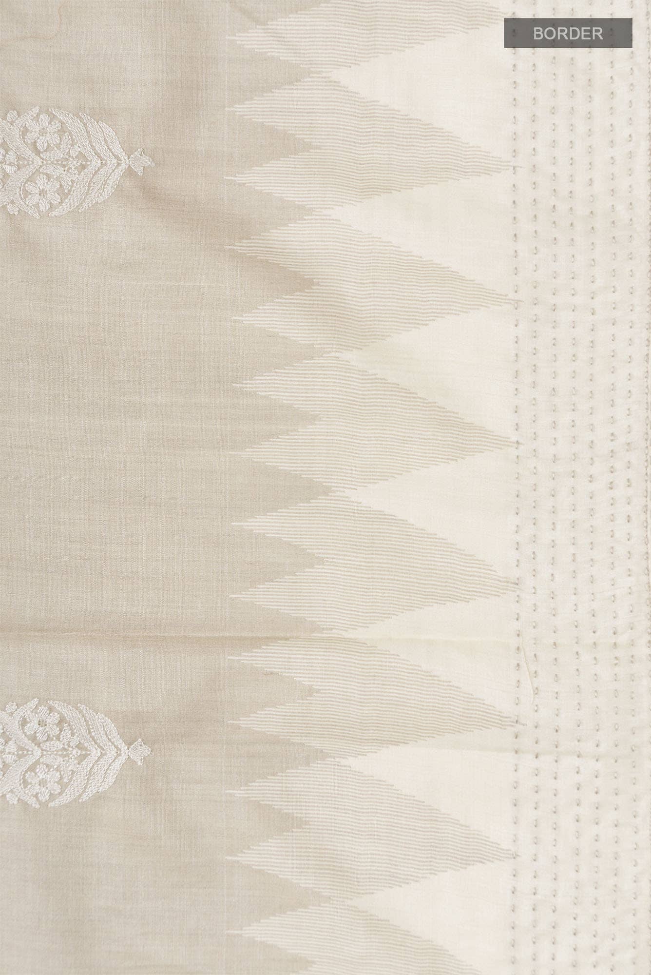 Cream Bhagalpuri Tussar Silk Saree