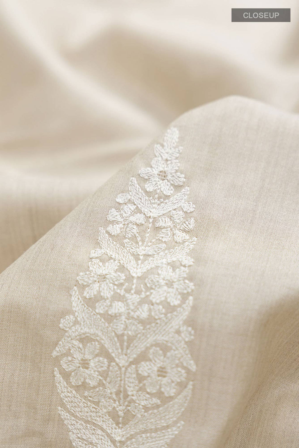 Cream Bhagalpuri Tussar Silk Saree
