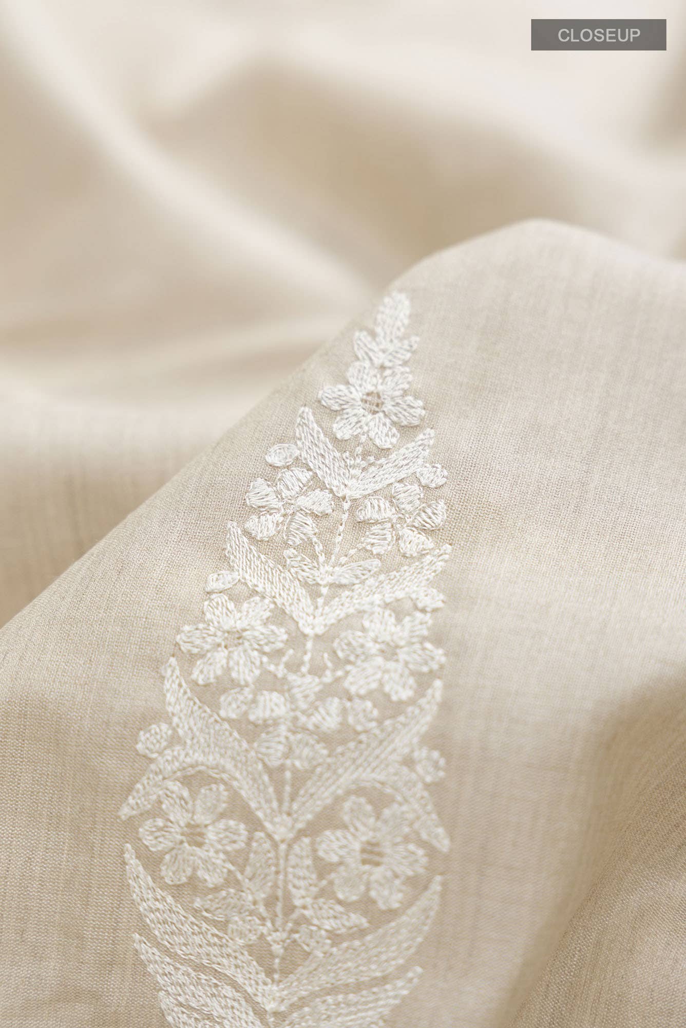 Cream Bhagalpuri Tussar Silk Saree