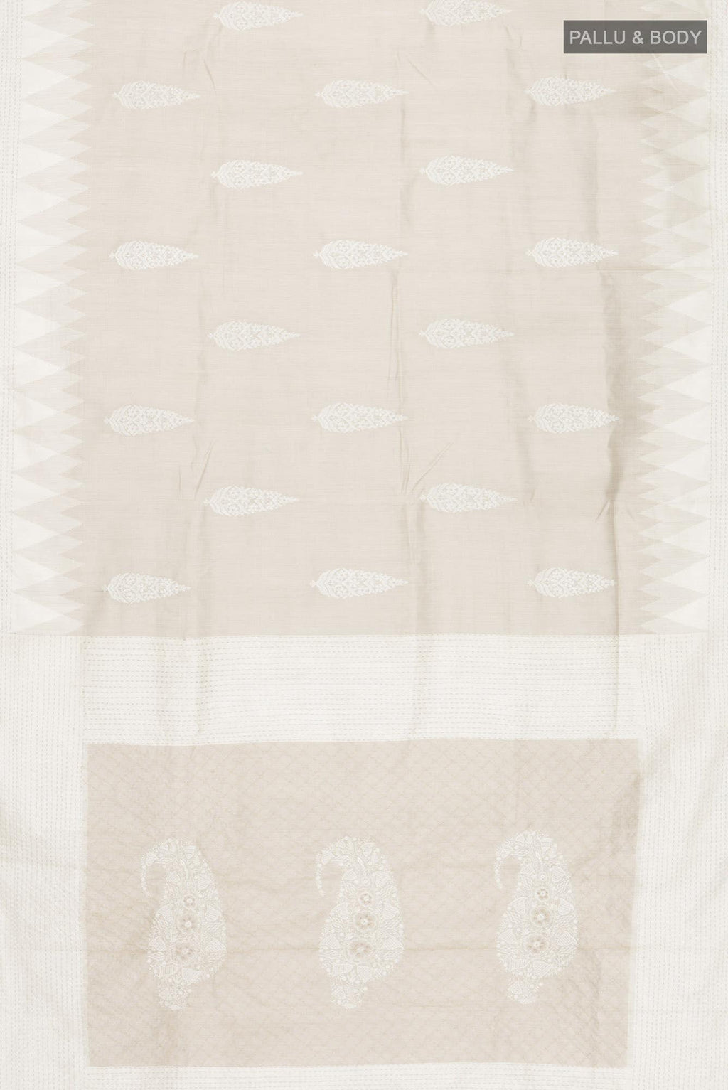 Cream Bhagalpuri Tussar Silk Saree