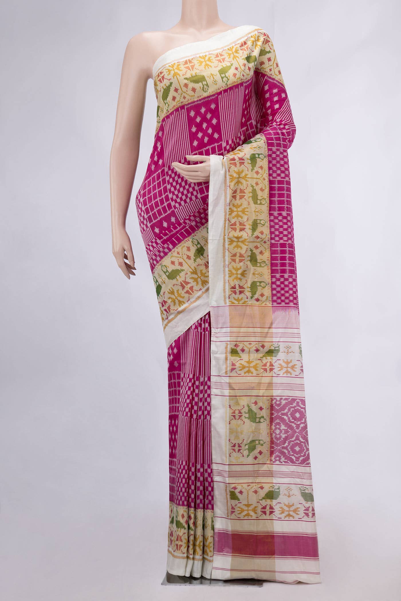 Pink Dual Tone Rajkot Patola Silk Saree