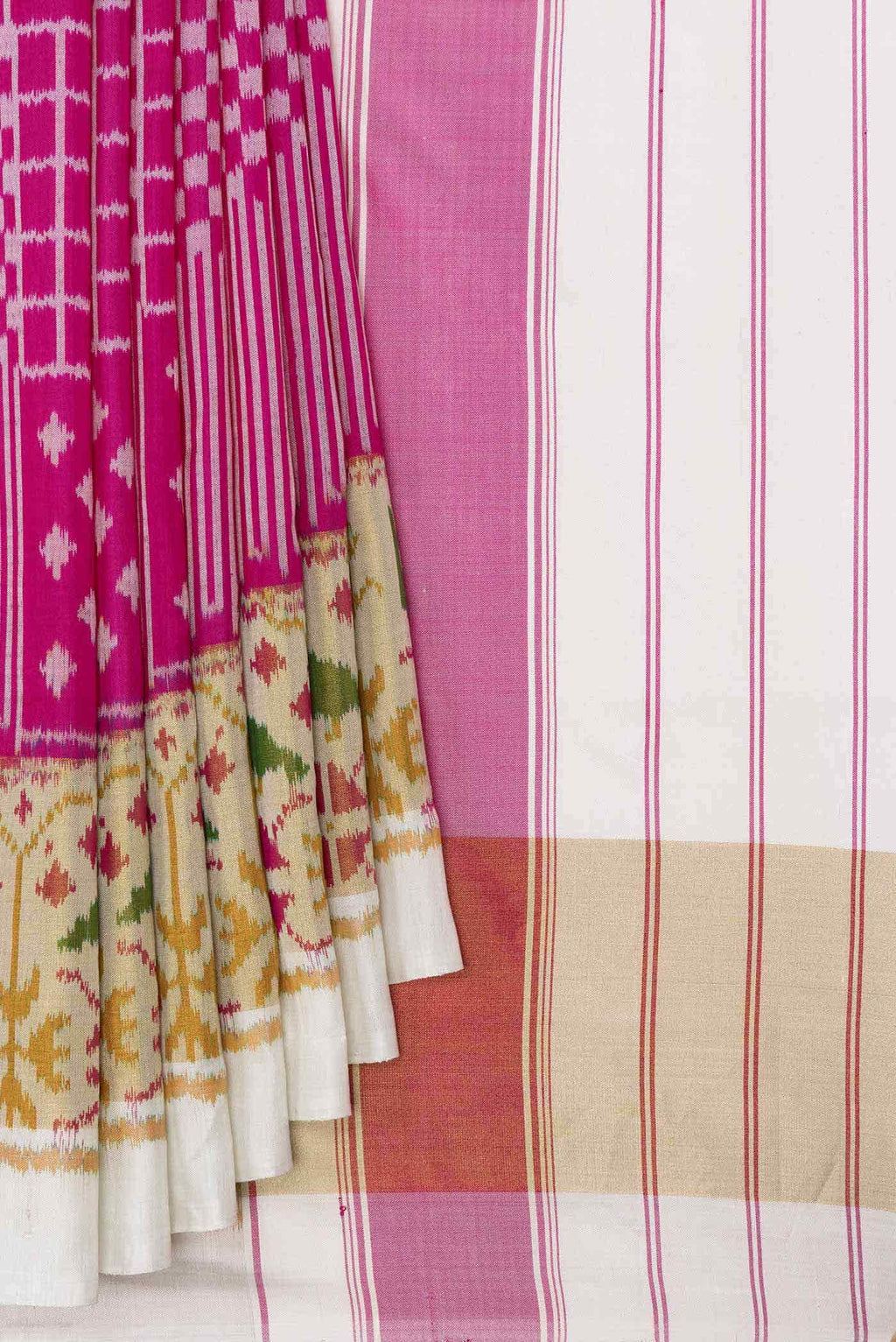 Pink Dual Tone Rajkot Patola Silk Saree