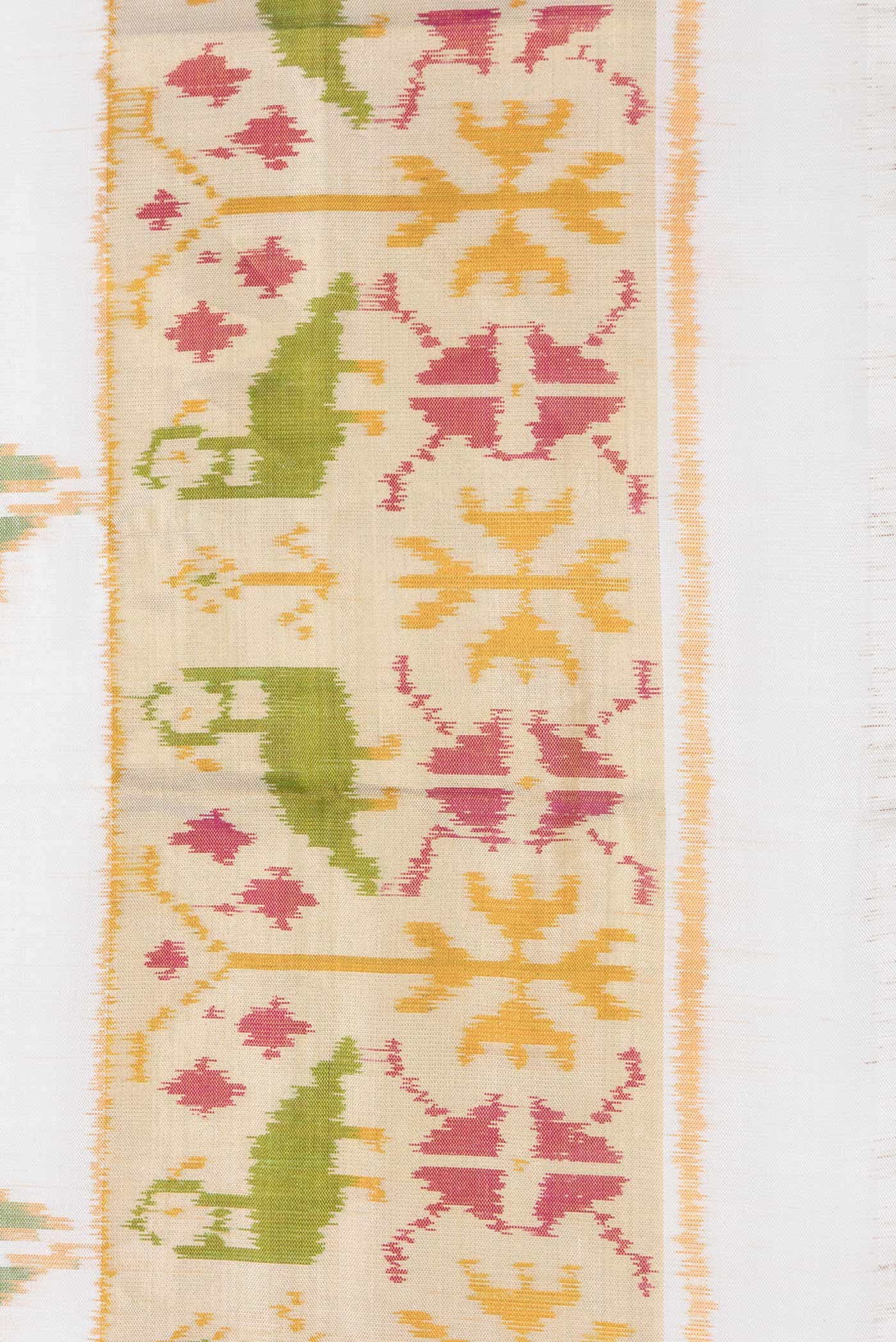 Off White Rajkot Patola Silk Saree
