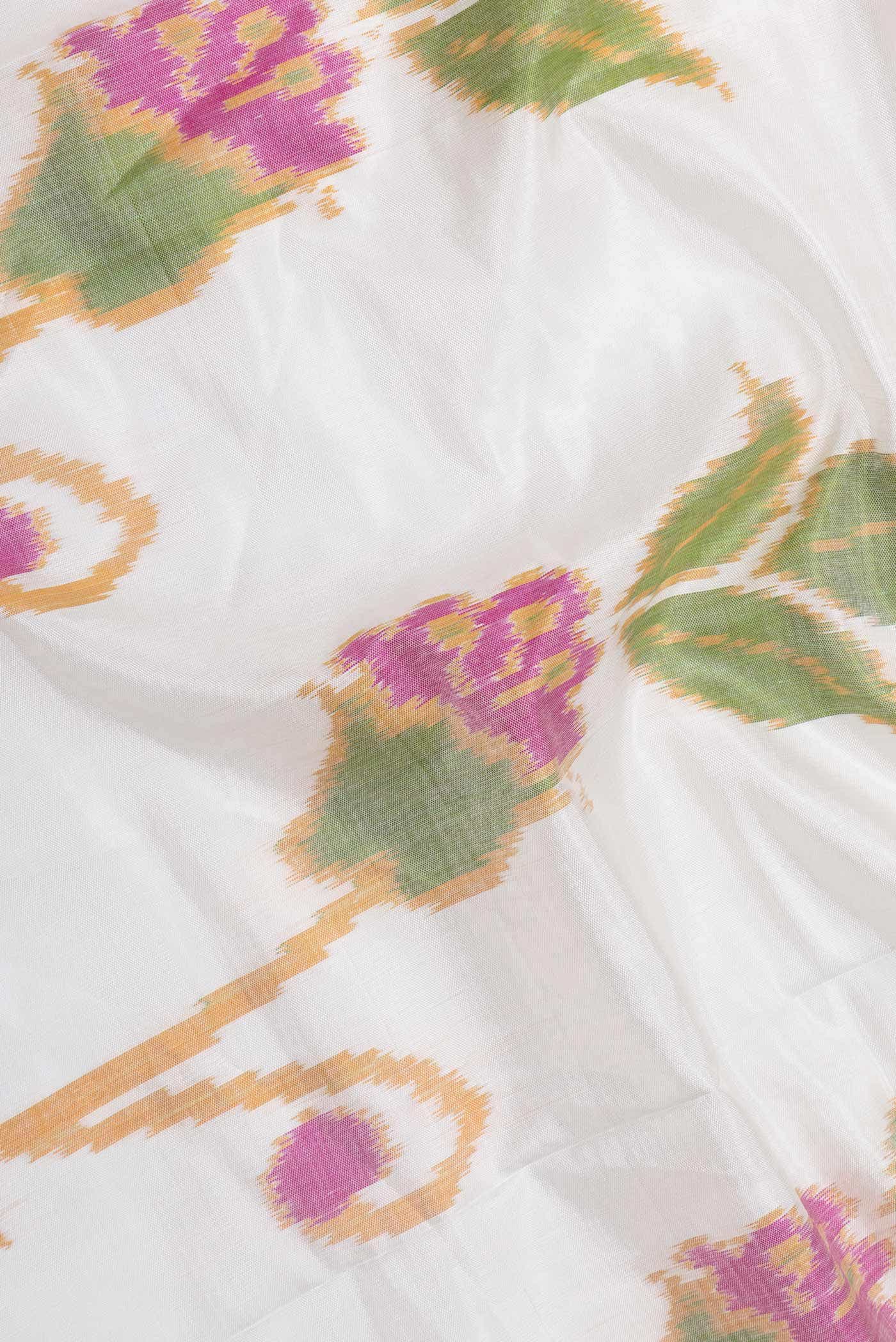 Off White Rajkot Patola Silk Saree