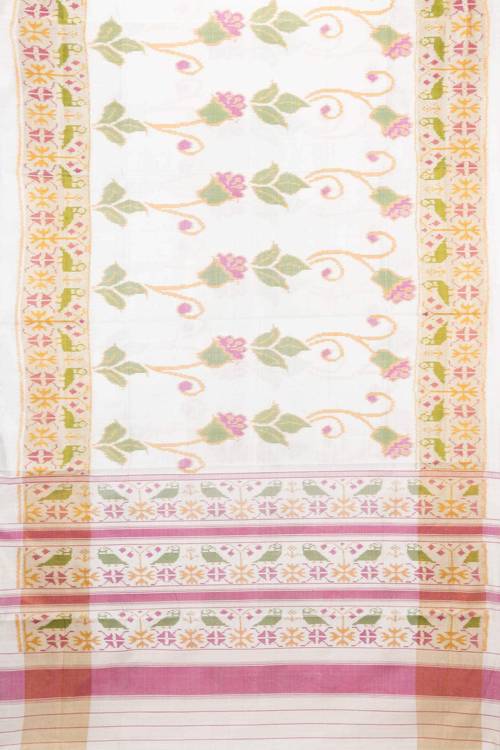 Off White Rajkot Patola Silk Saree