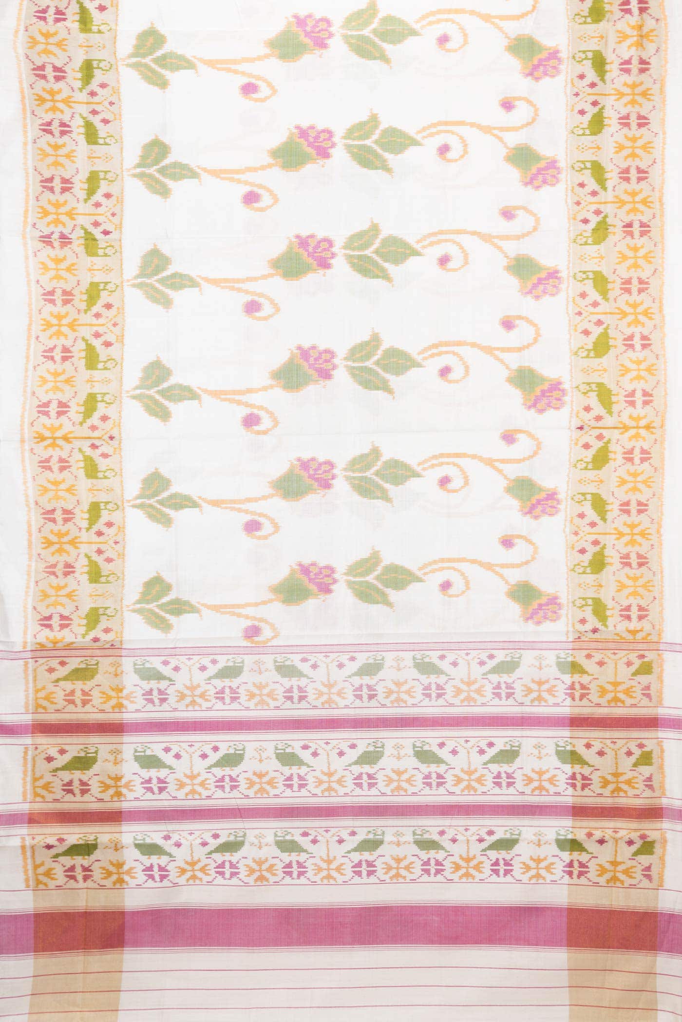 Off White Rajkot Patola Silk Saree