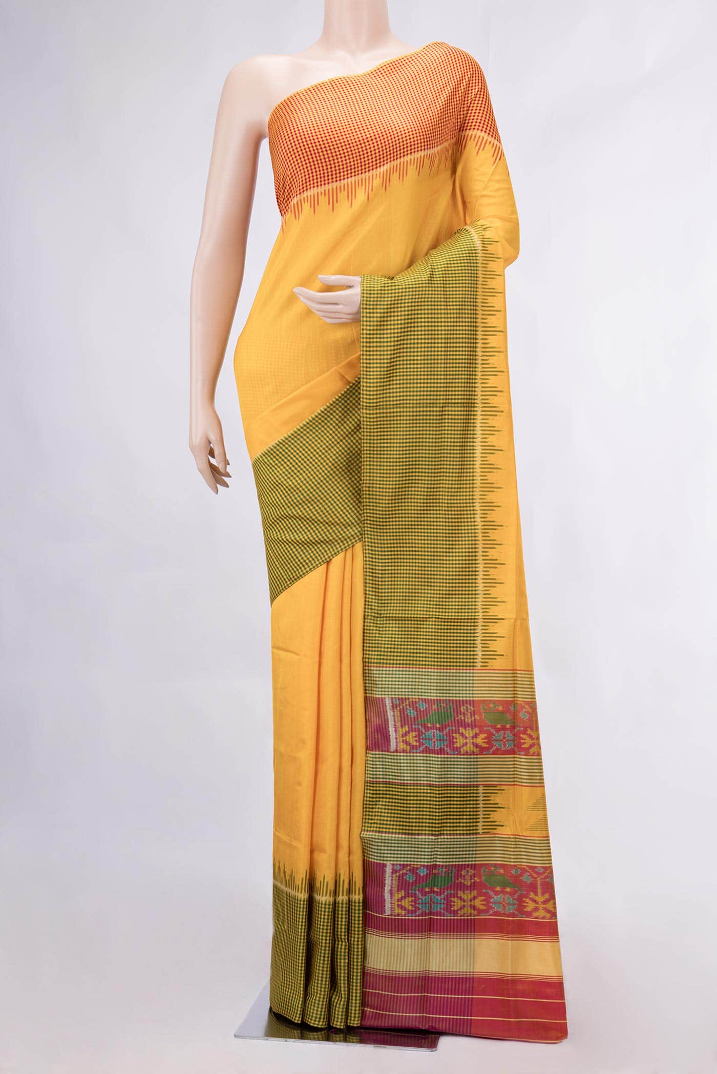 Yellow Dual Tone Rajkot Patola Silk Saree