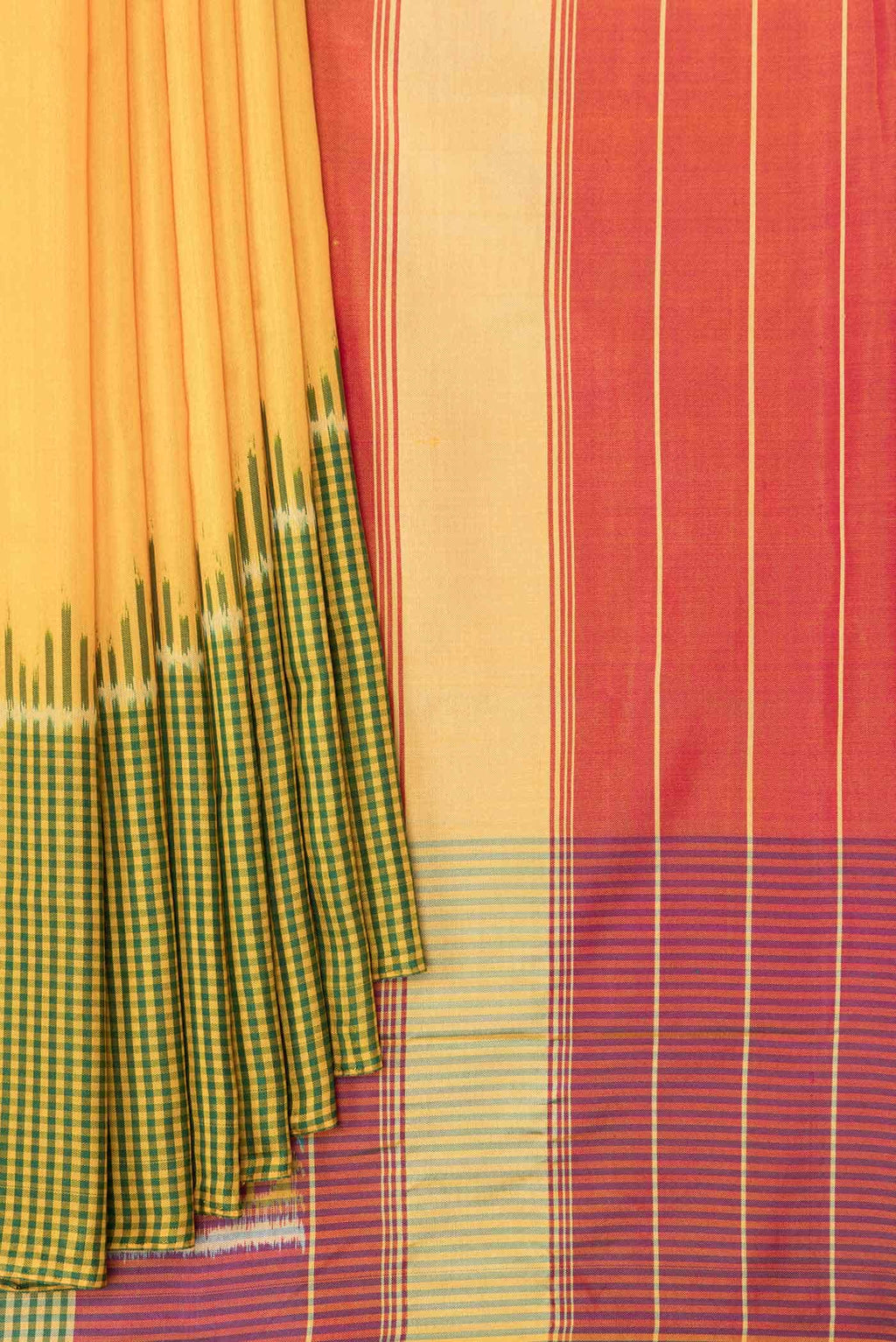 Yellow Dual Tone Rajkot Patola Silk Saree