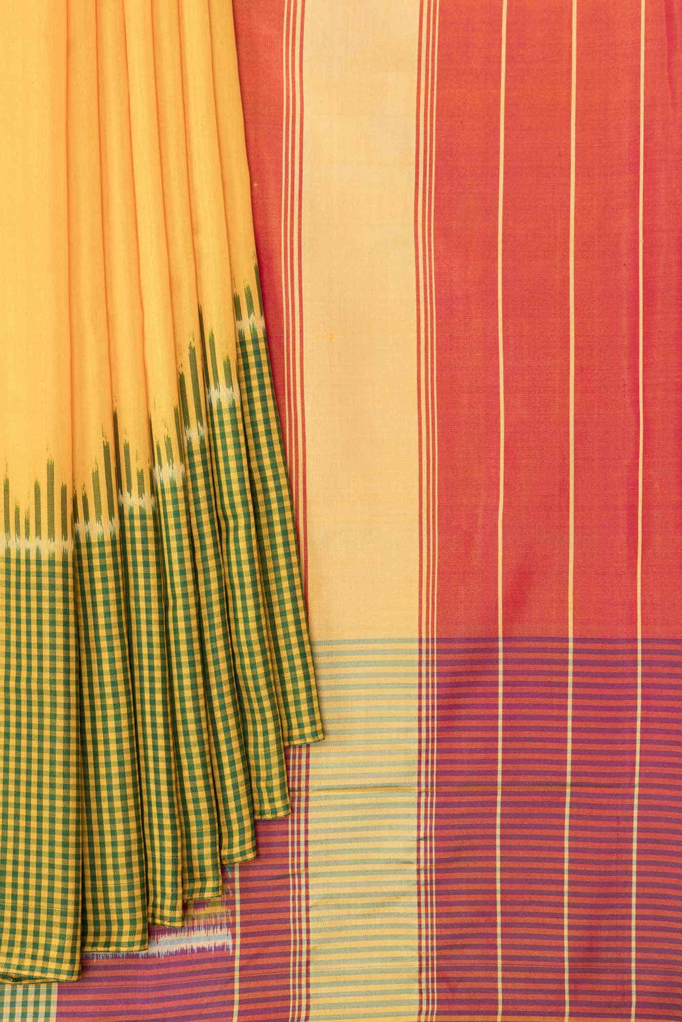 Yellow Dual Tone Rajkot Patola Silk Saree