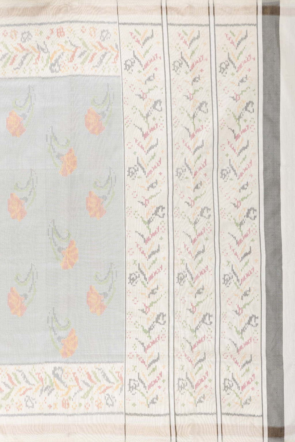 Grey Dual Tone Double Ikat Saree