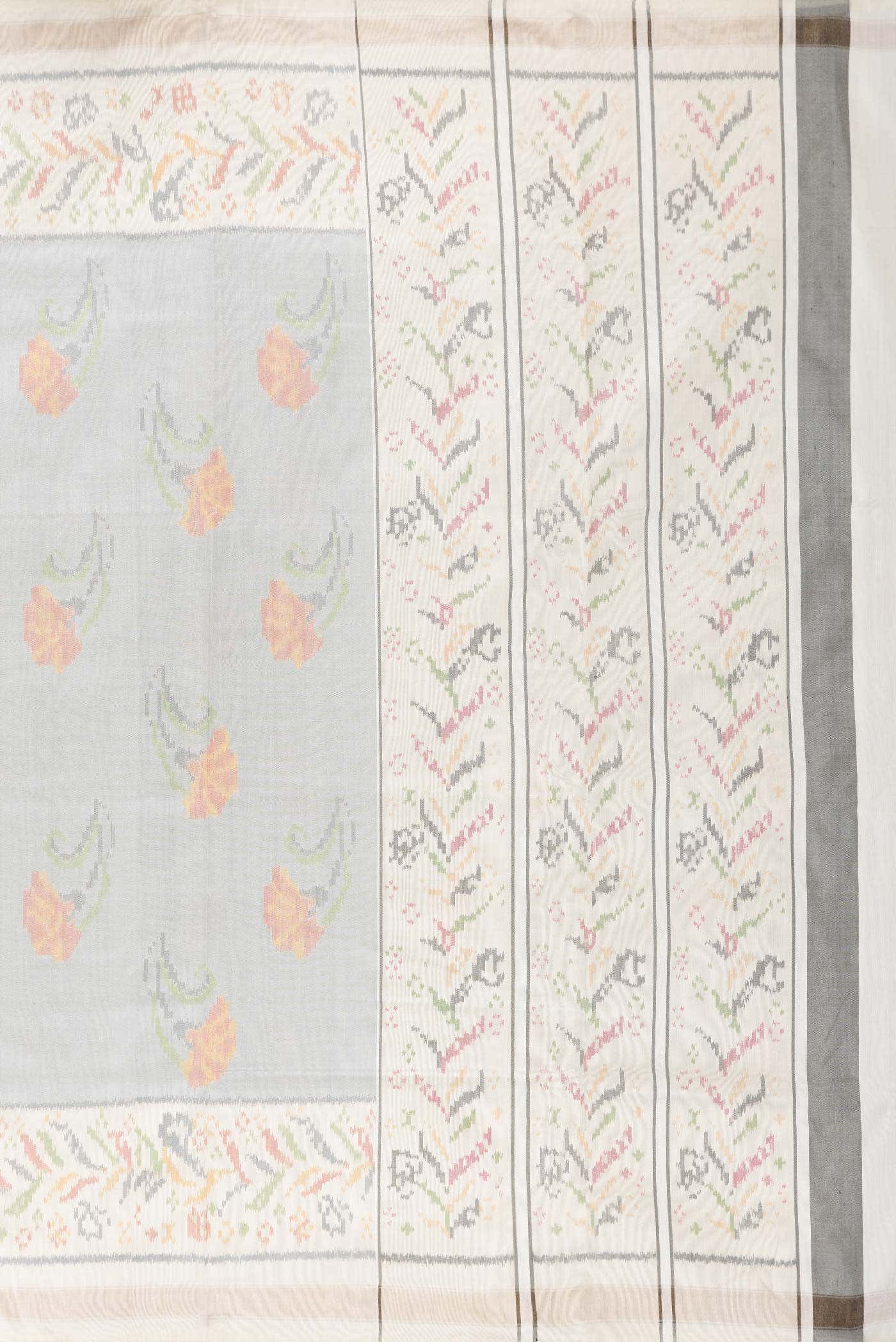 Grey Dual Tone Double Ikat Saree