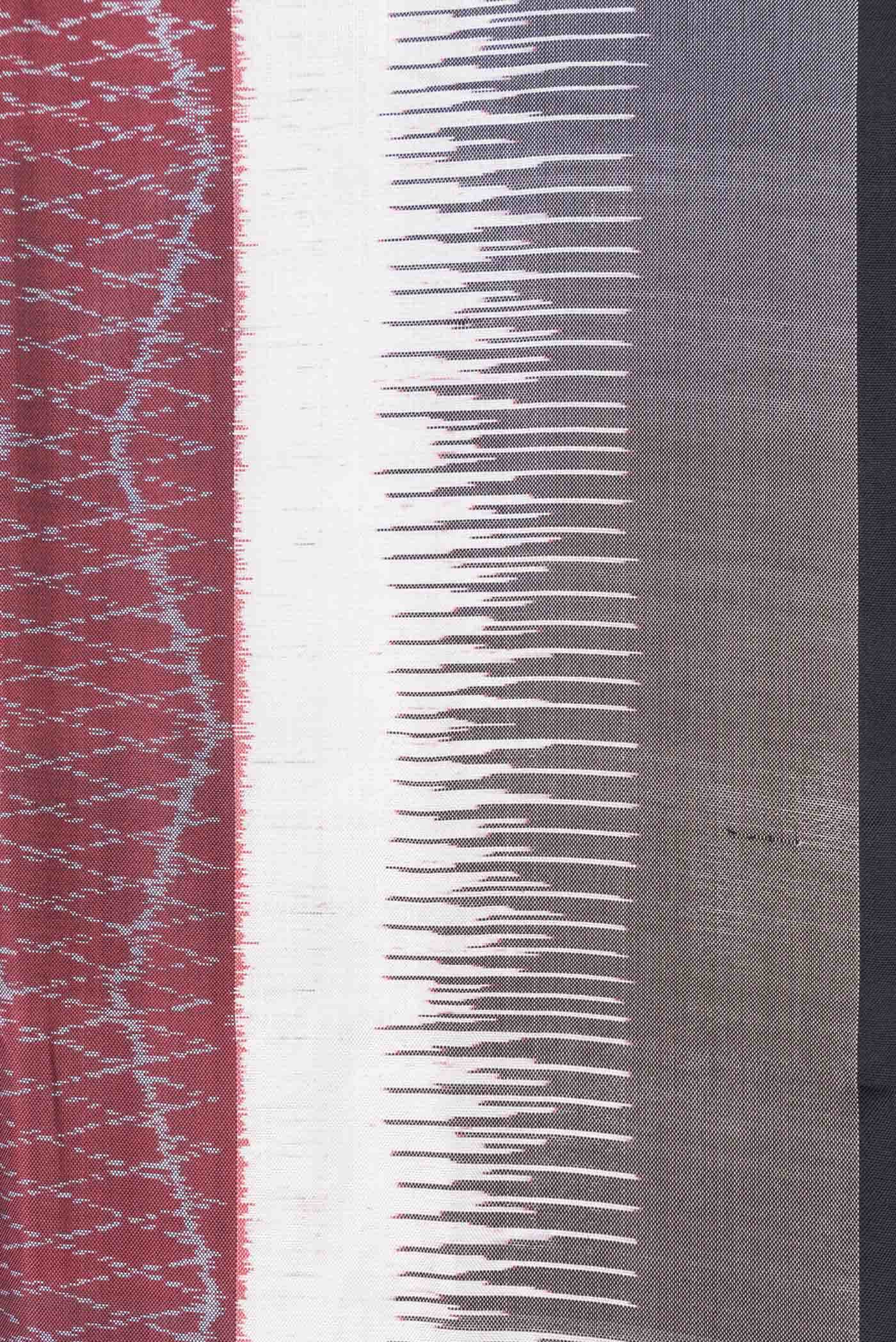 Pure Silk Pure Zari Maroon Dual Tone Double Ikat Saree