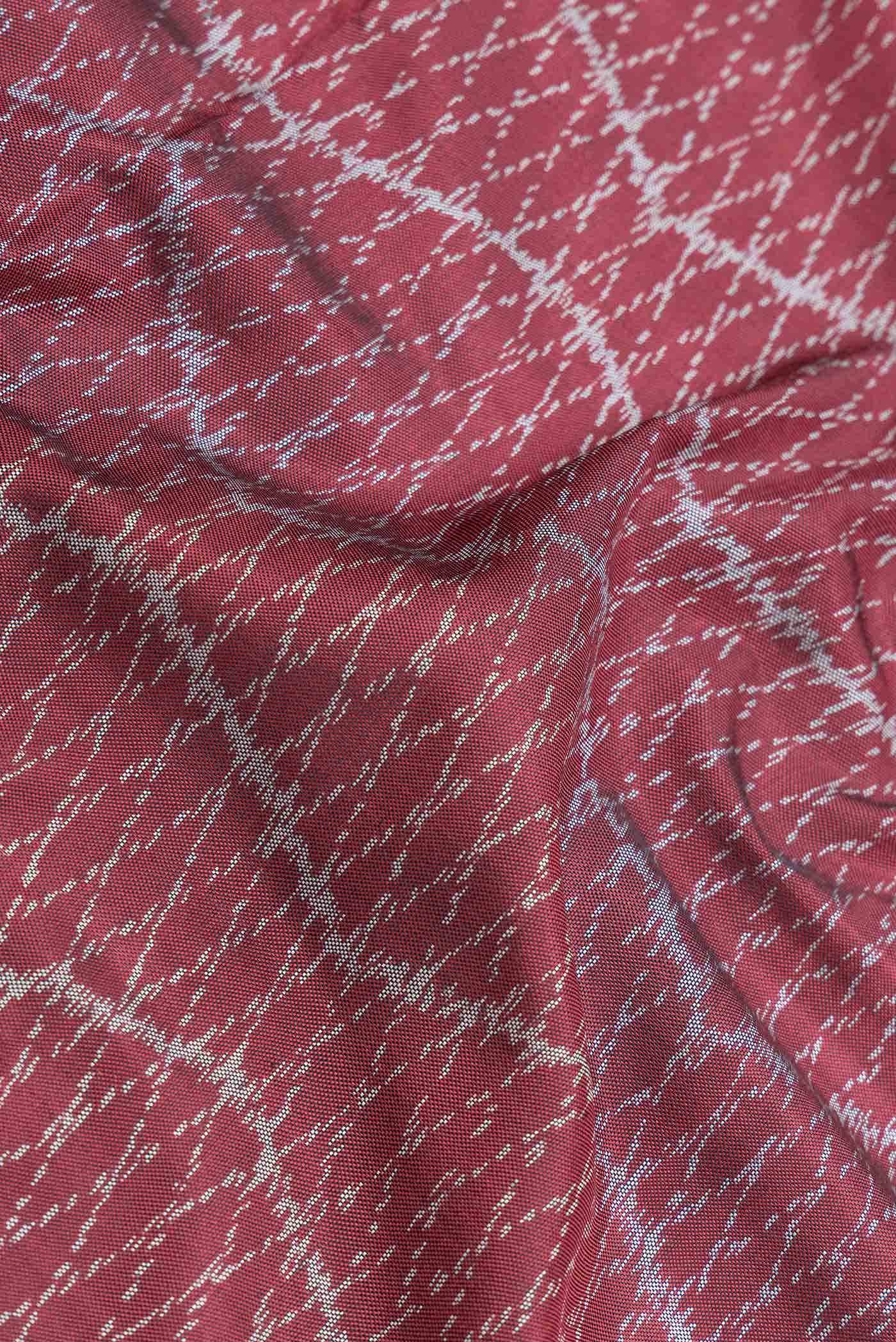Pure Silk Pure Zari Maroon Dual Tone Double Ikat Saree