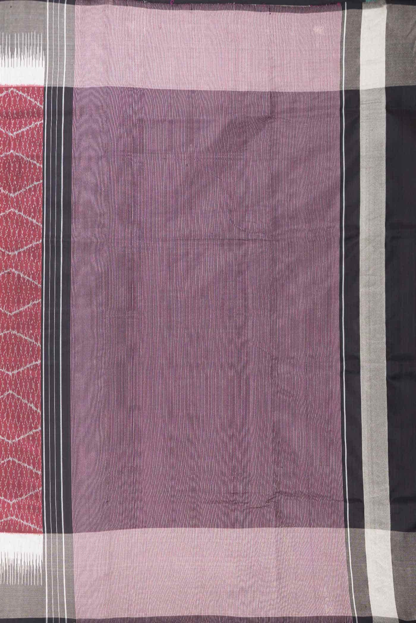 Pure Silk Pure Zari Maroon Dual Tone Double Ikat Saree